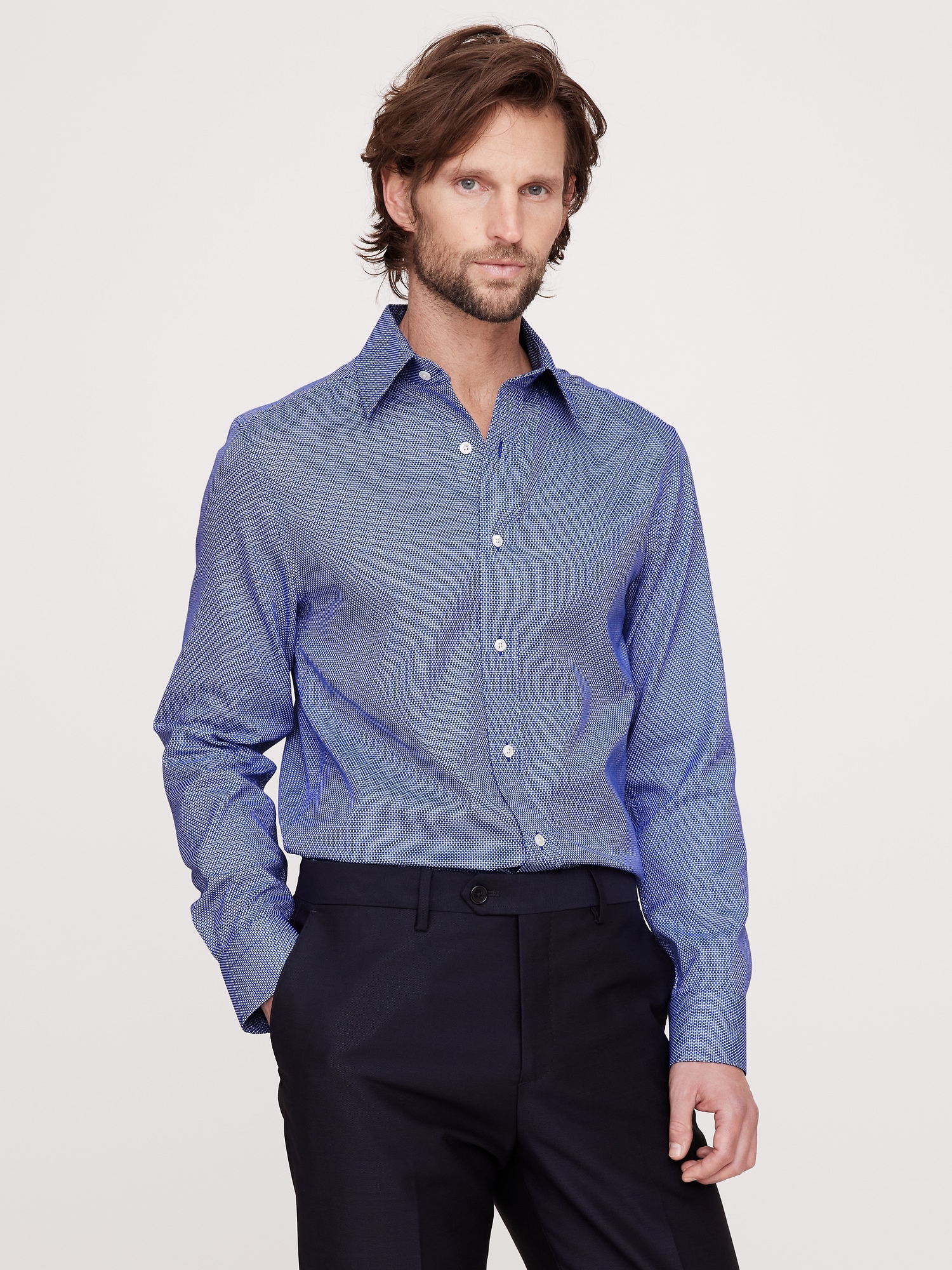 Slim-Fit Wrinkle-Resistant Dress Shirt