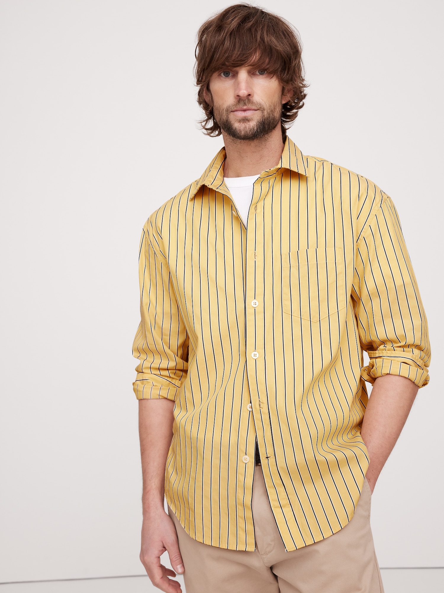 Relaxed-Fit Washed Poplin Shirt