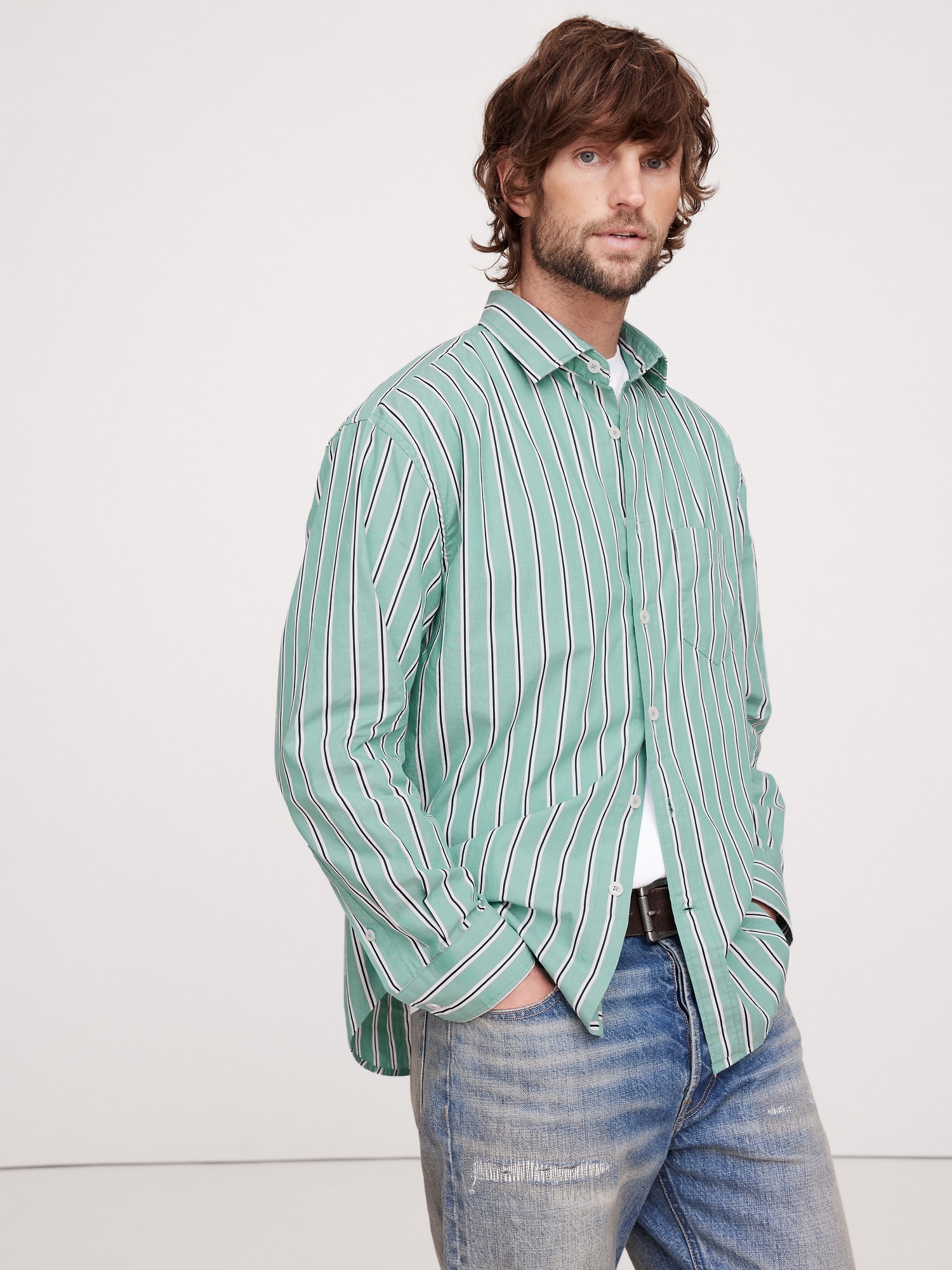 Relaxed-Fit Washed Poplin Shirt