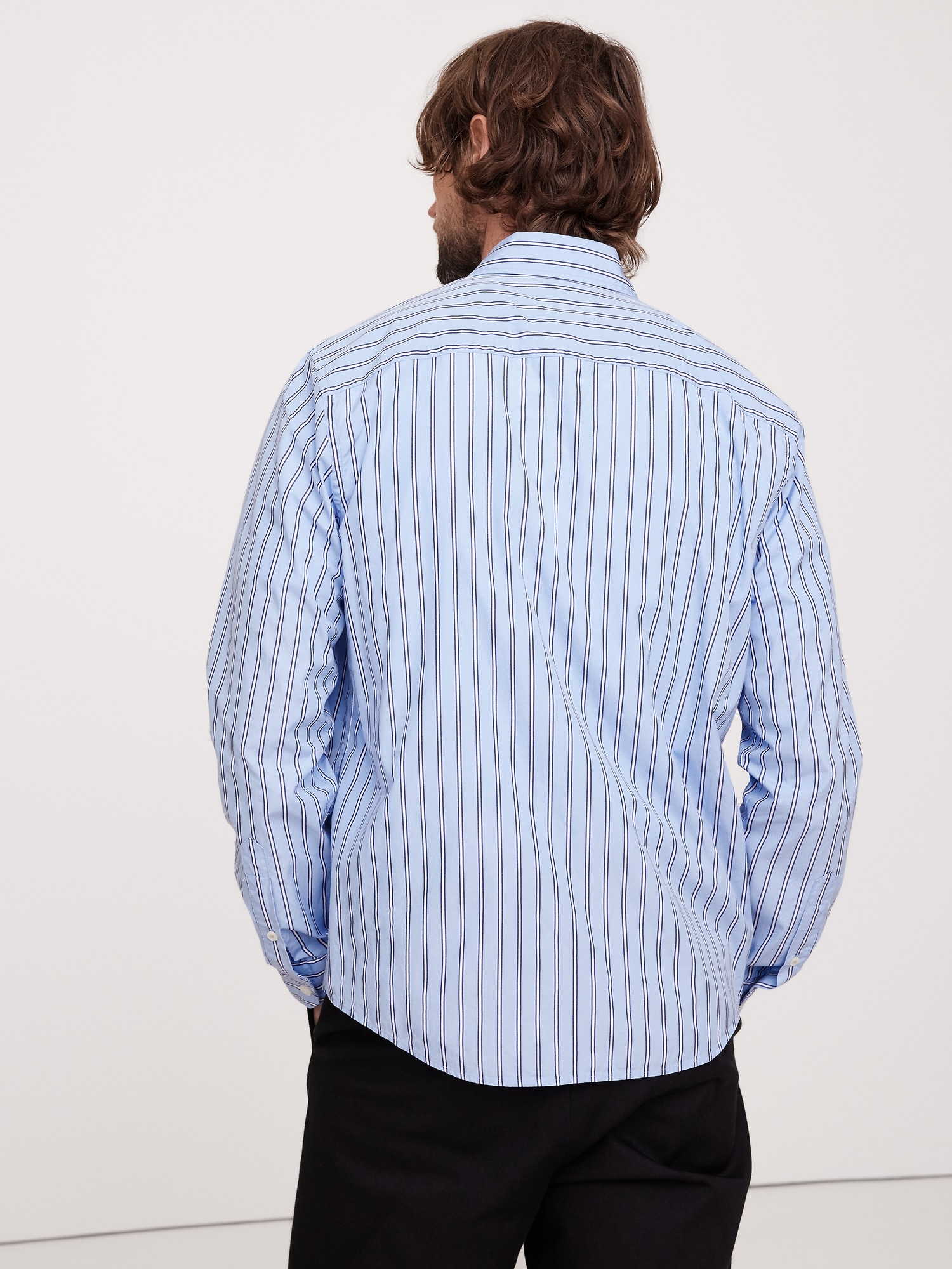 Standard-Fit Washed Cotton Poplin Shirt