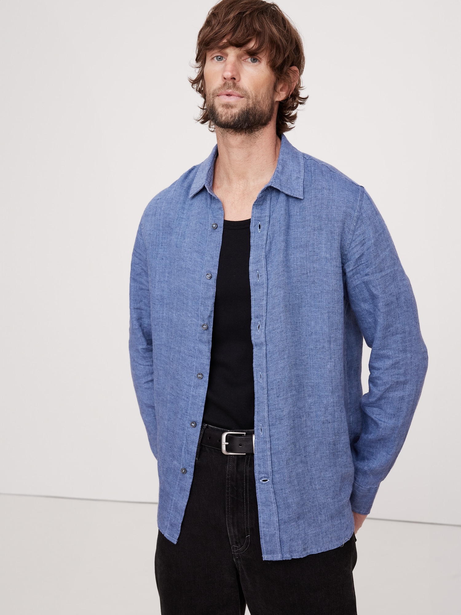 Slim-Fit Linen Shirt