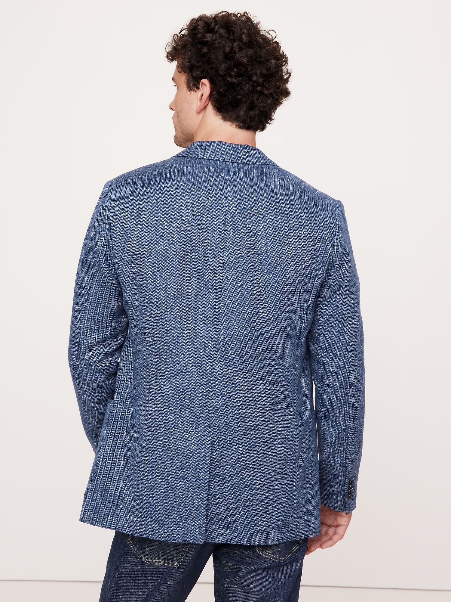 Linen-Cotton Herringbone Sport Coat