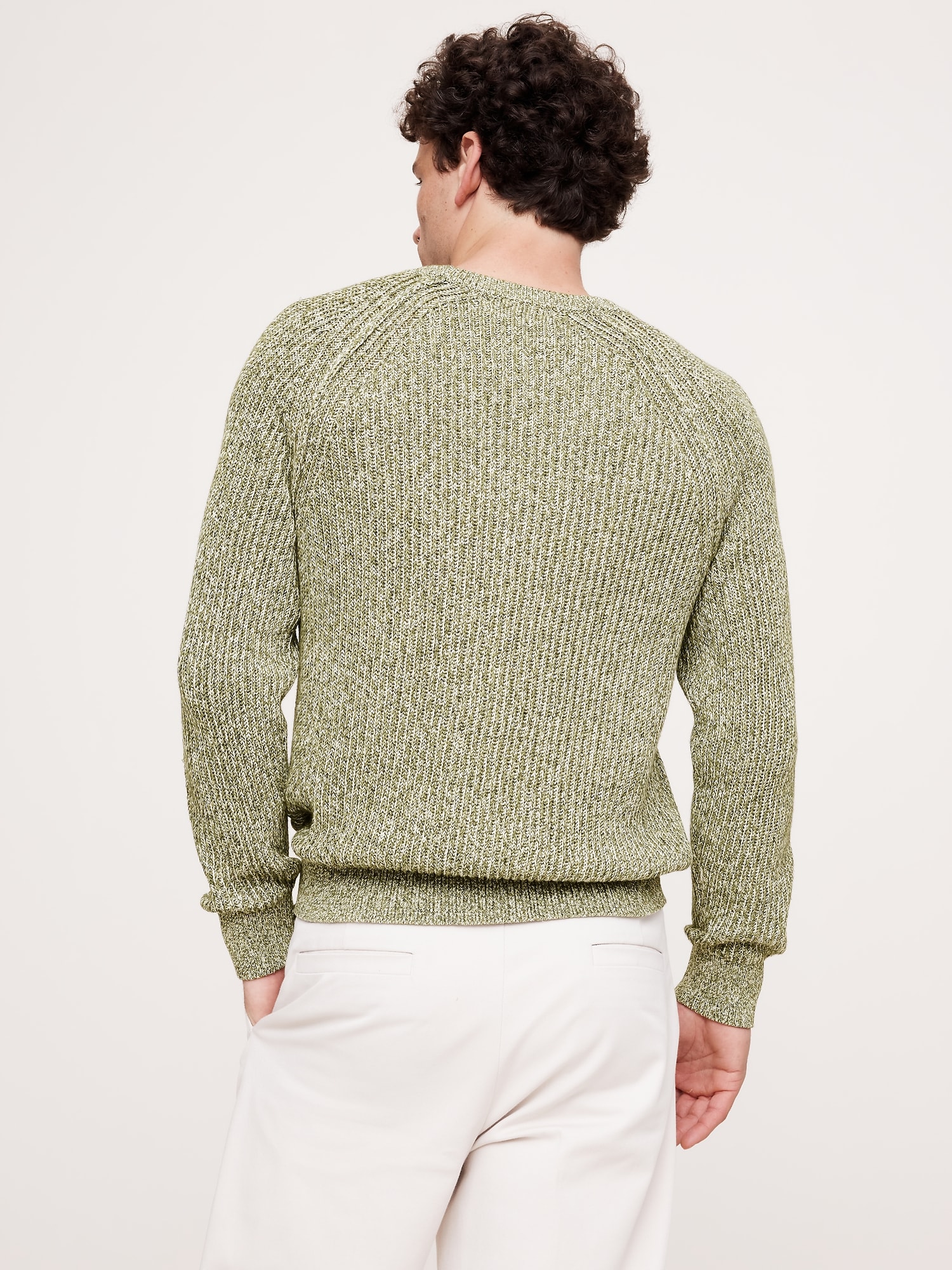 Marled Cotton Ribbed Sweater