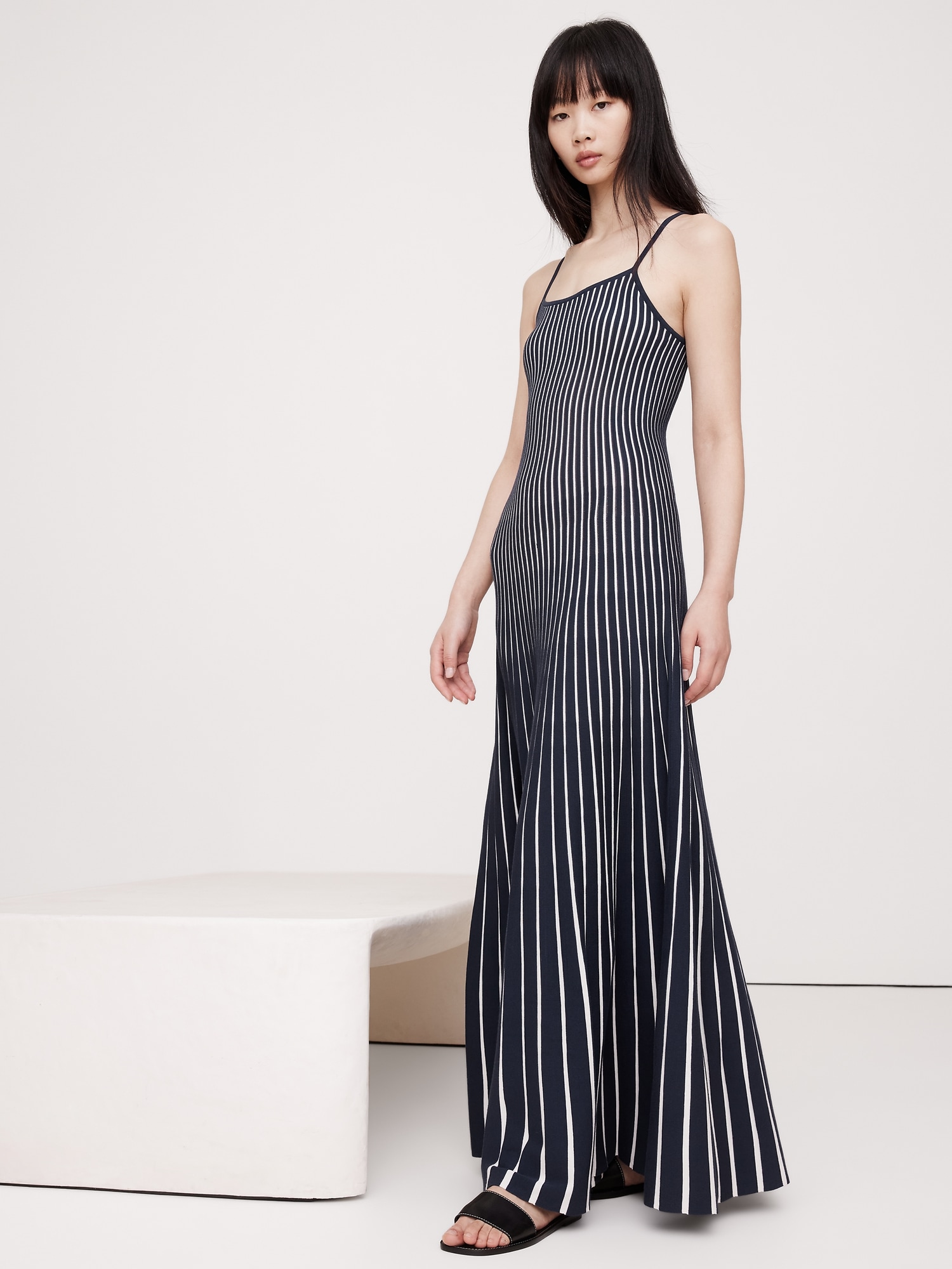 Sculpted Stripe Maxi Dress