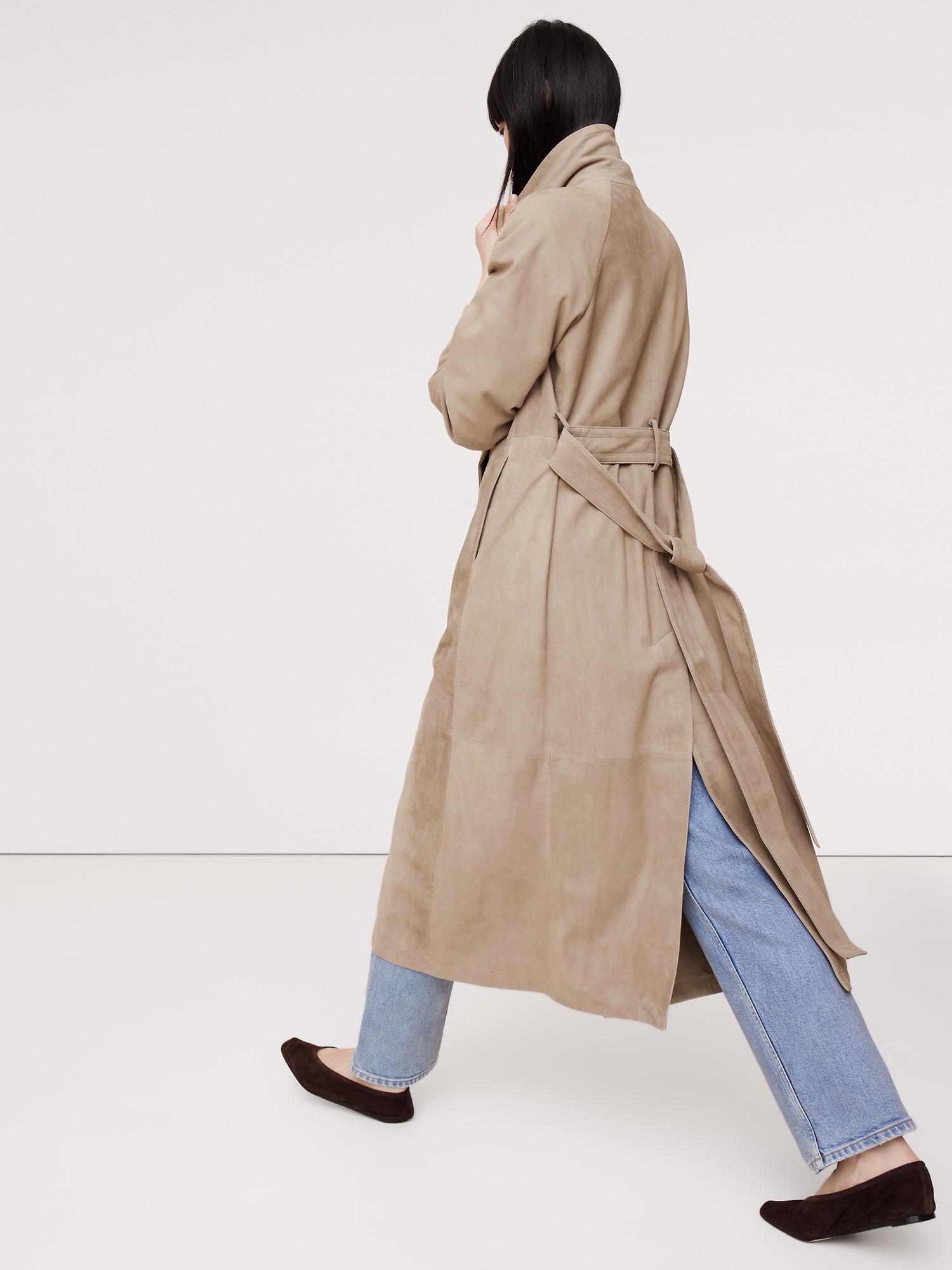 Suede Trench Coat