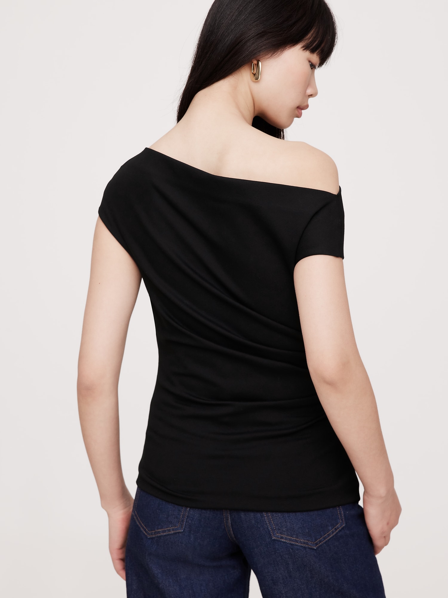 Everywhere Ponte One-Shoulder Top