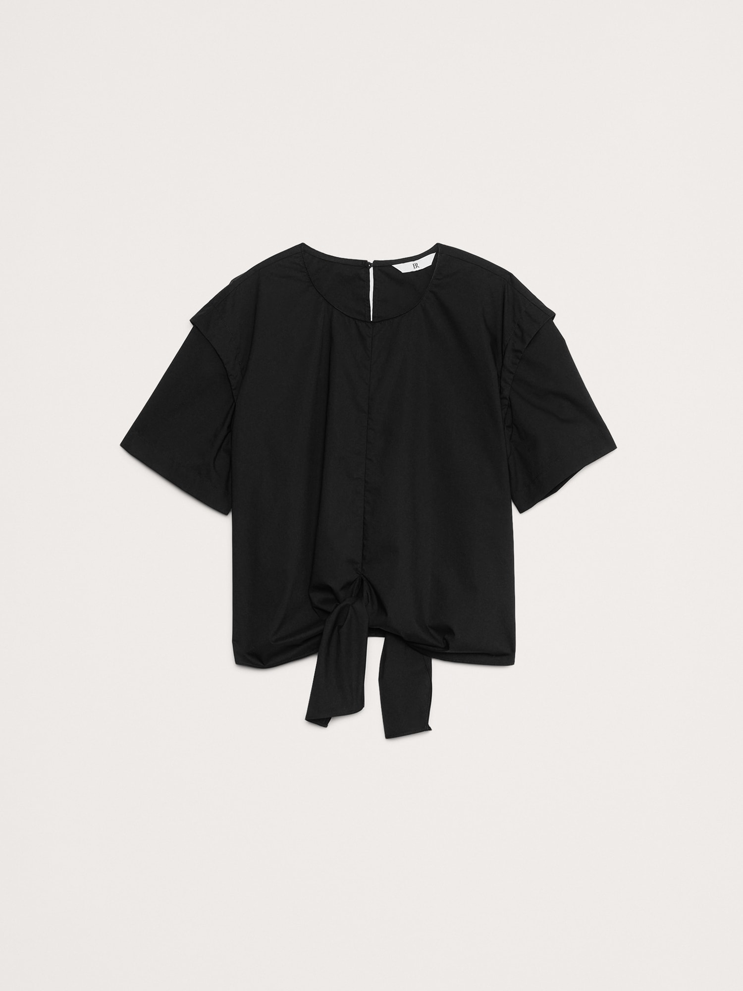 Poplin Tie-Front Top