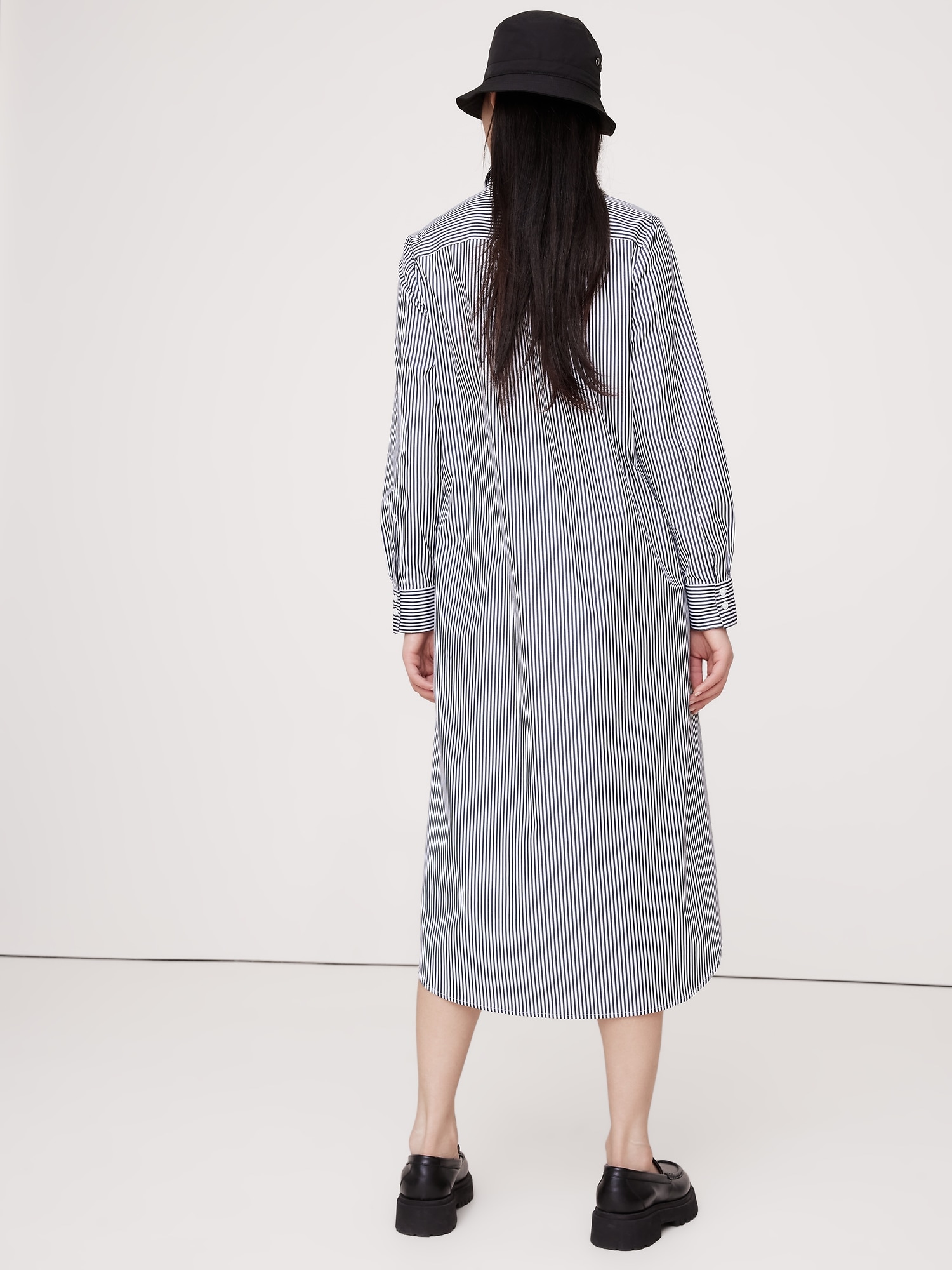 Poplin Asymmetrical Shirt Dress