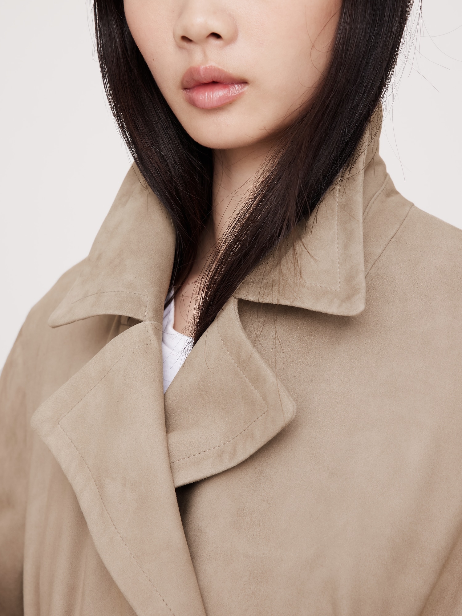 Suede Trench Coat