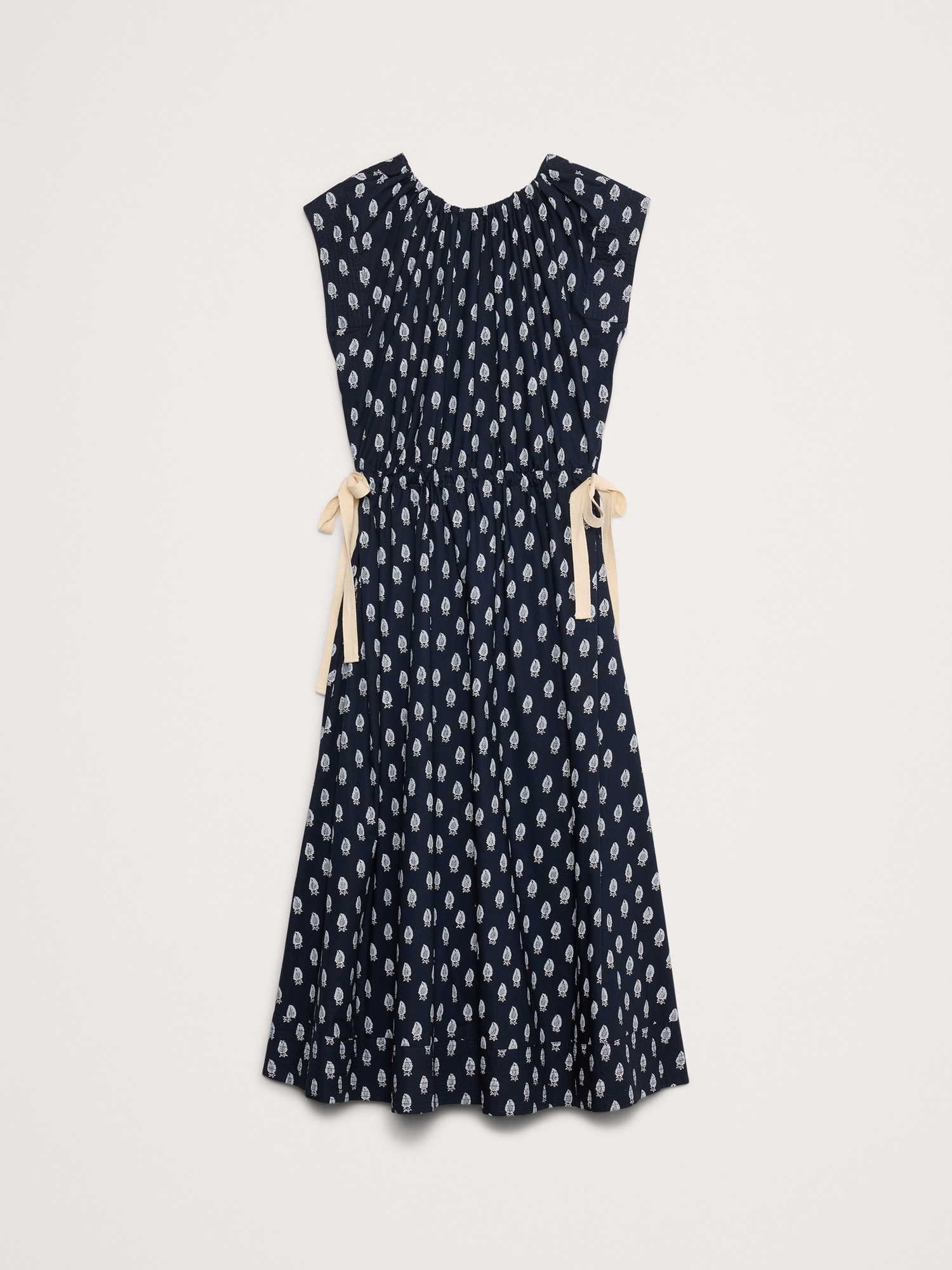 Poplin Tie-Waist Midi Dress