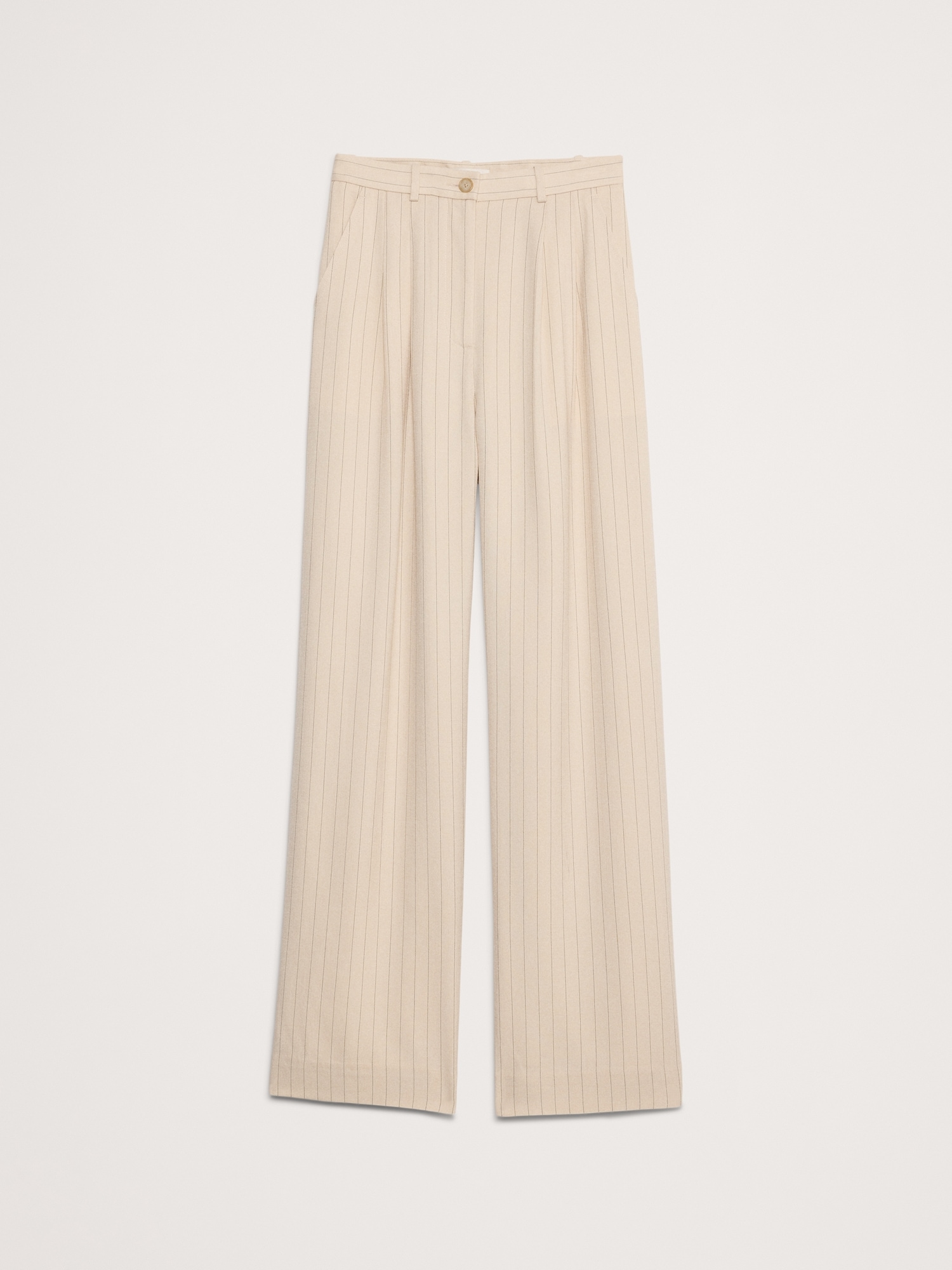 Soho High-Rise Wide-Leg Drapey Twill Pant