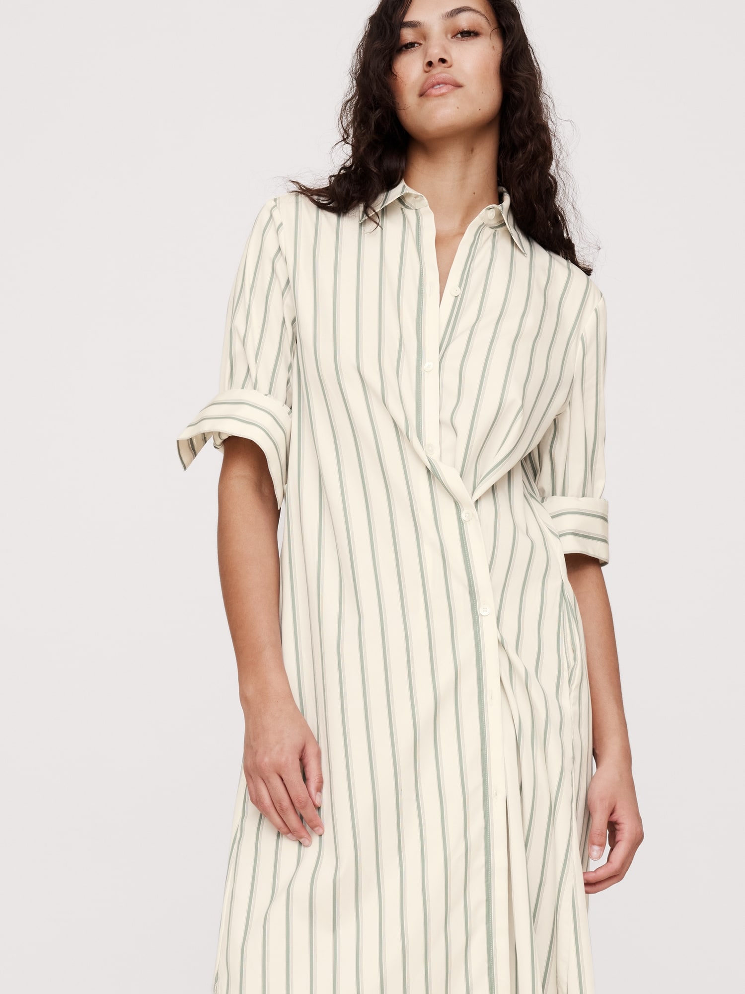 Poplin Asymmetrical Shirt Dress