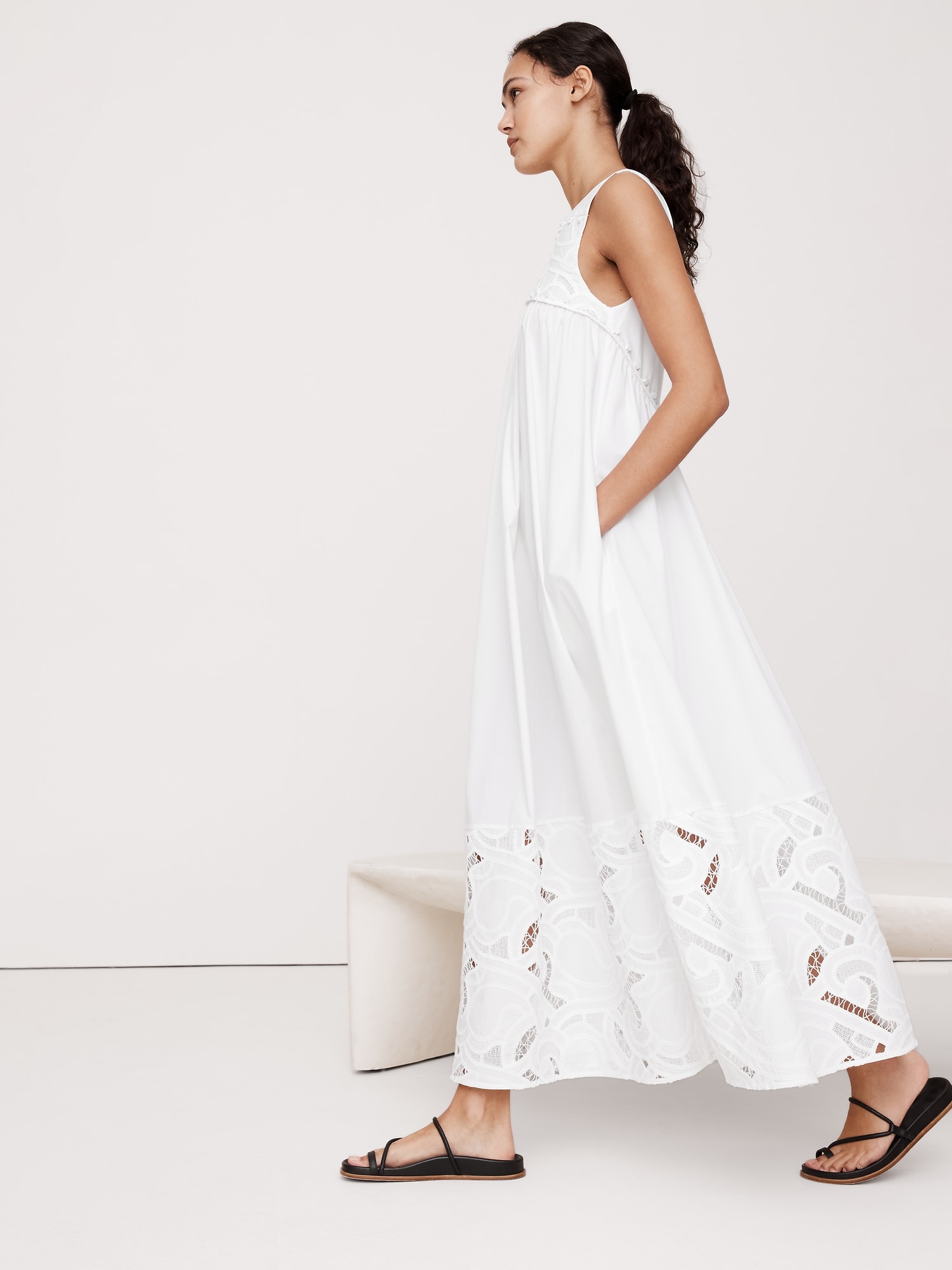 Embroidered Cotton Poplin Maxi Dress