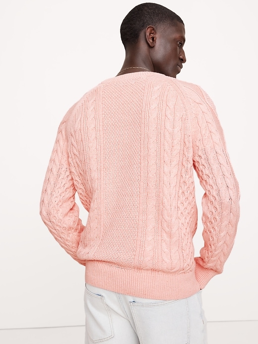 Cotton-Linen Cable-Knit Sweater | Banana Republic