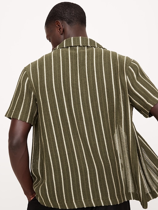 Standard-Fit Jacquard Stripe Resort Shirt | Banana Republic