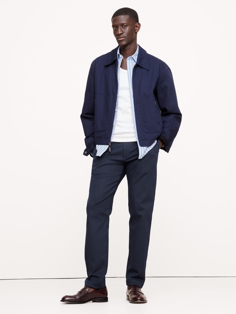 PANTALON À COUPE ATHLÉTIQUE EN CHINO EXTENSIBLE ITALIEN