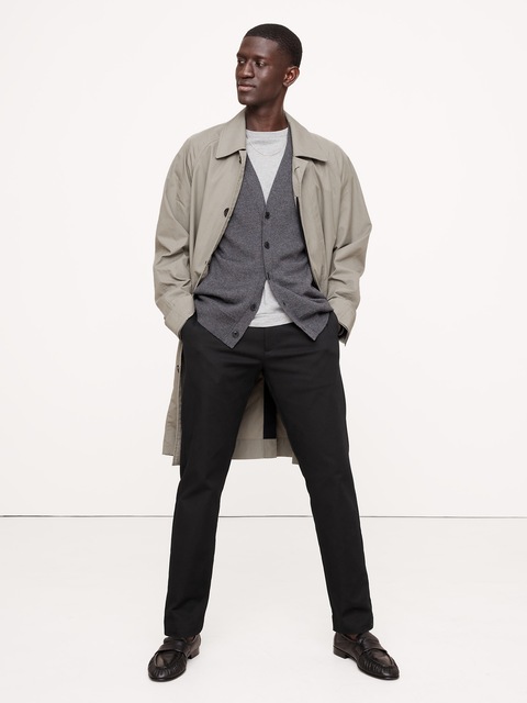 PANTALON À COUPE ATHLÉTIQUE EN CHINO EXTENSIBLE ITALIEN