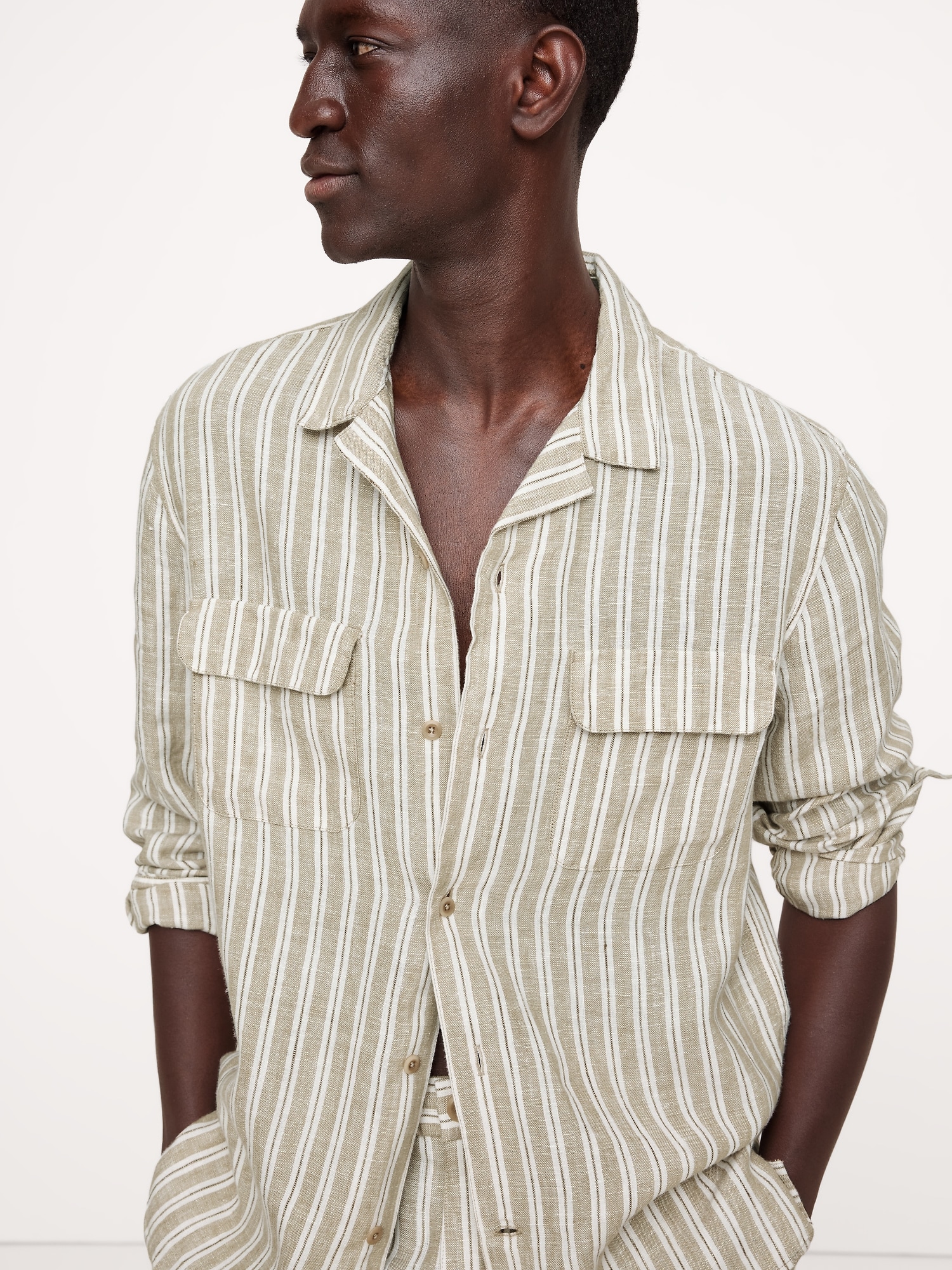 Standard-Fit Linen Resort Shirt