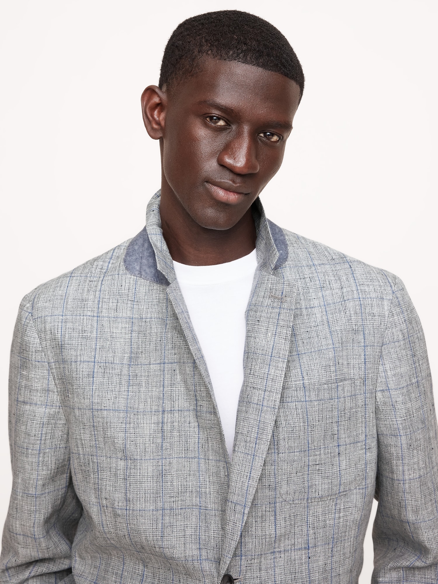 Plaid Linen Suit Jacket