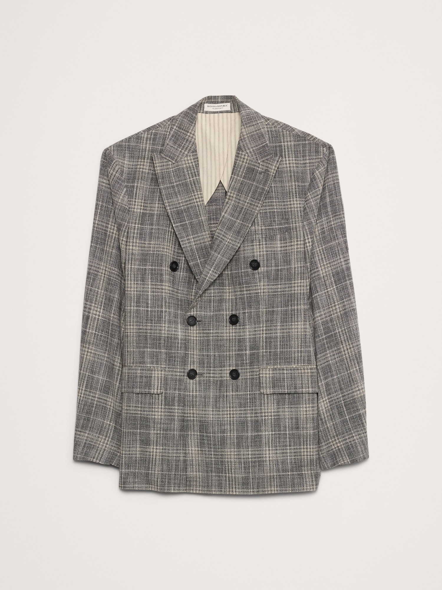 Plaid Double-Breasted Sport Coat