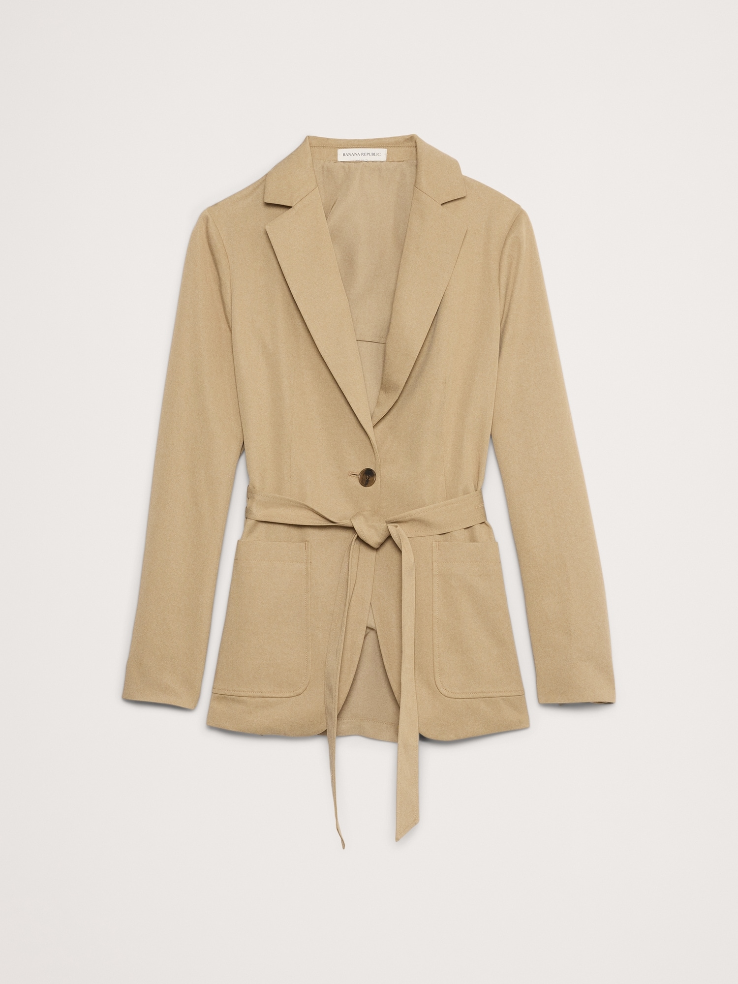 Relaxed Drapey Belted Blazer