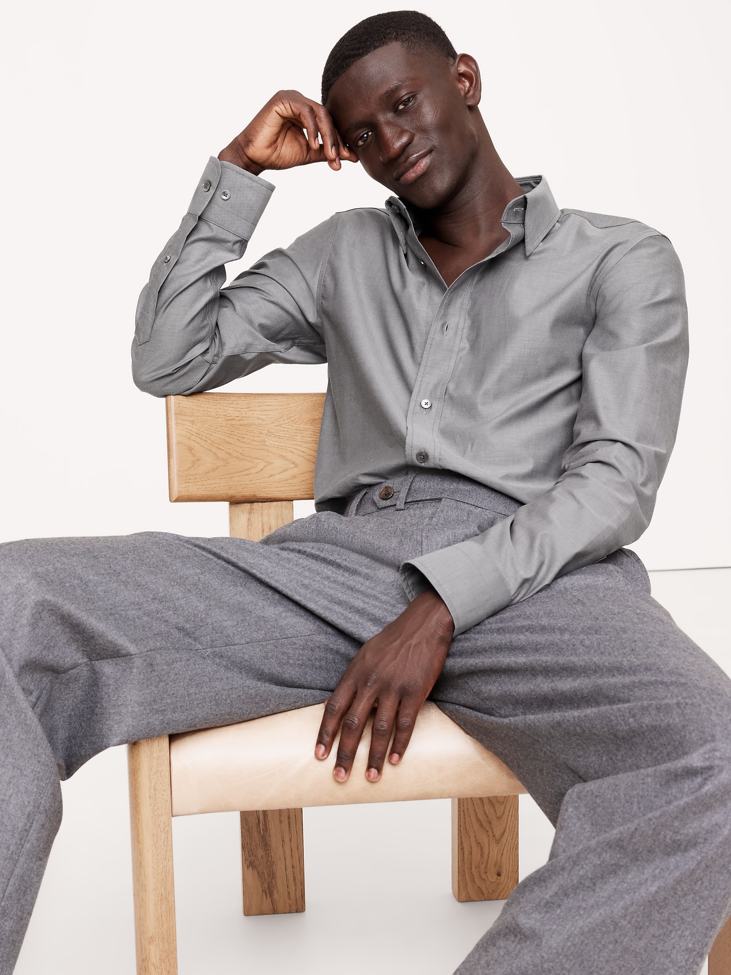Chemise habillée ajustée infroissable - Gris