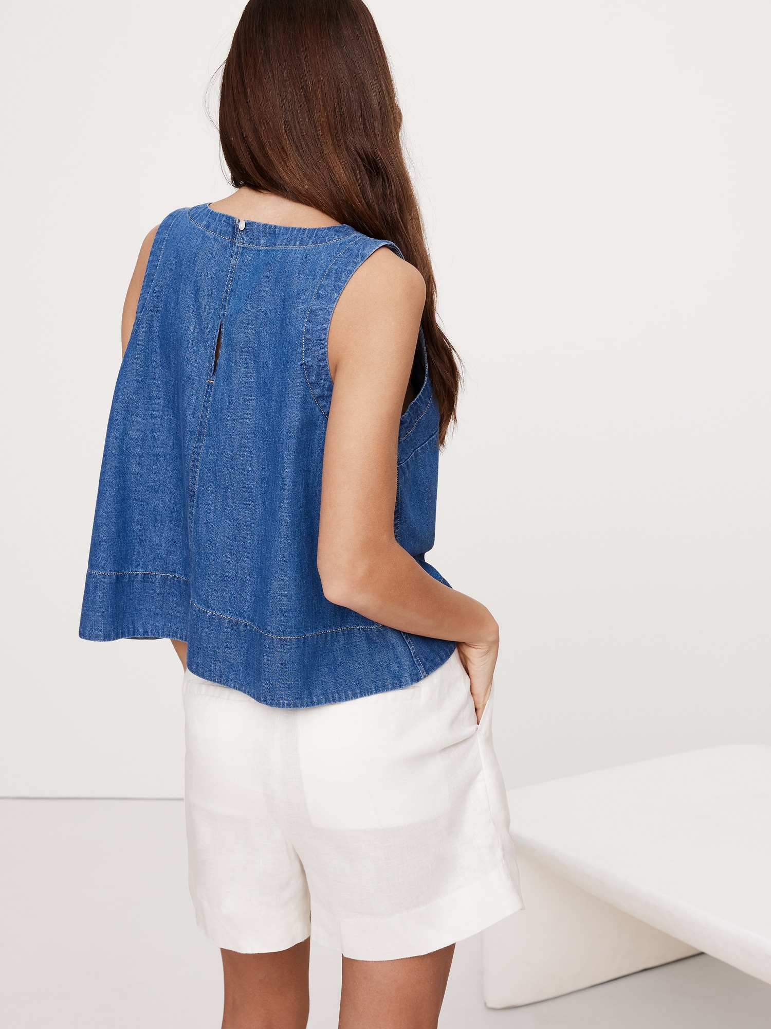 Denim Trapeze Tank