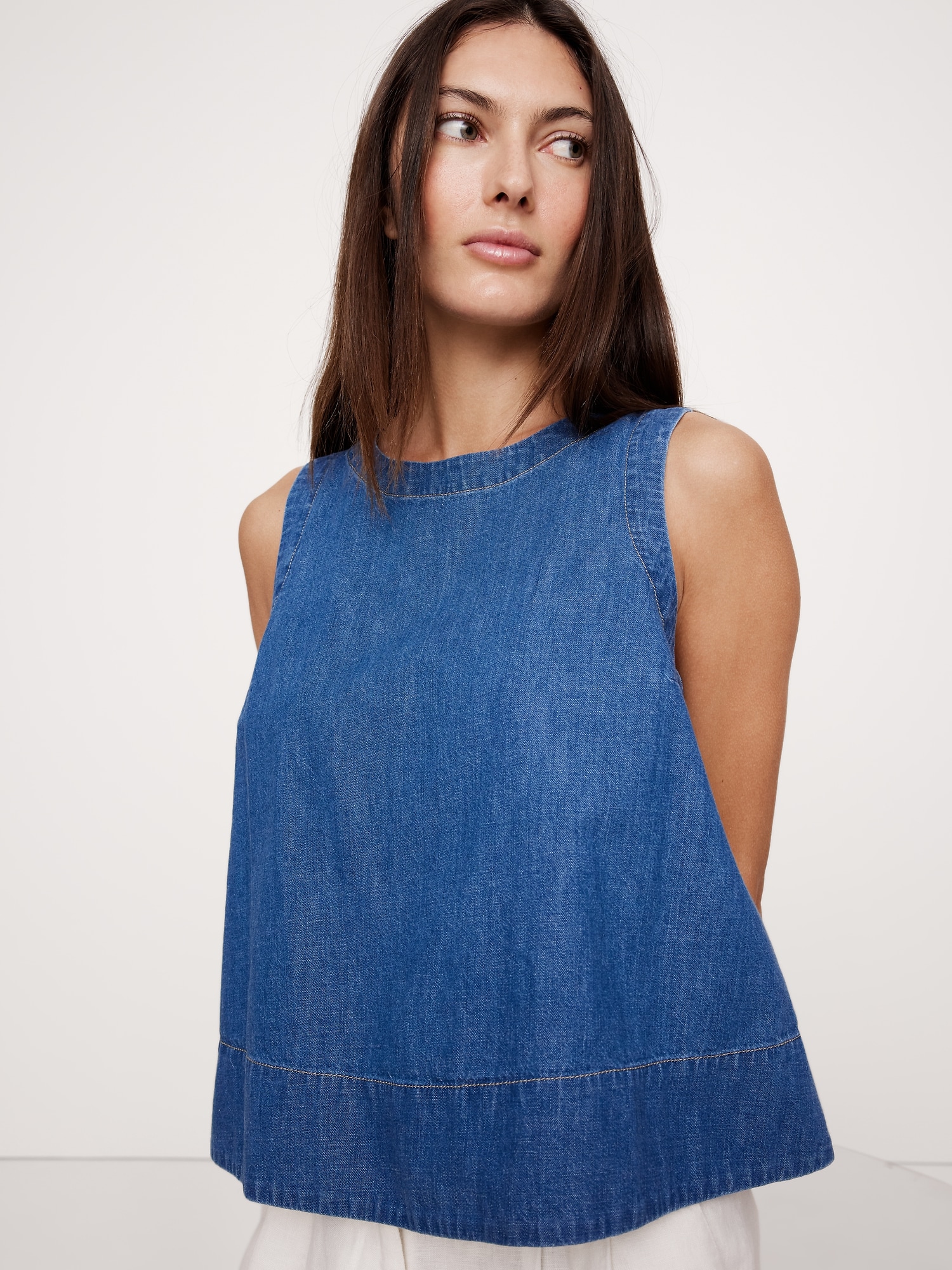 Denim Trapeze Tank