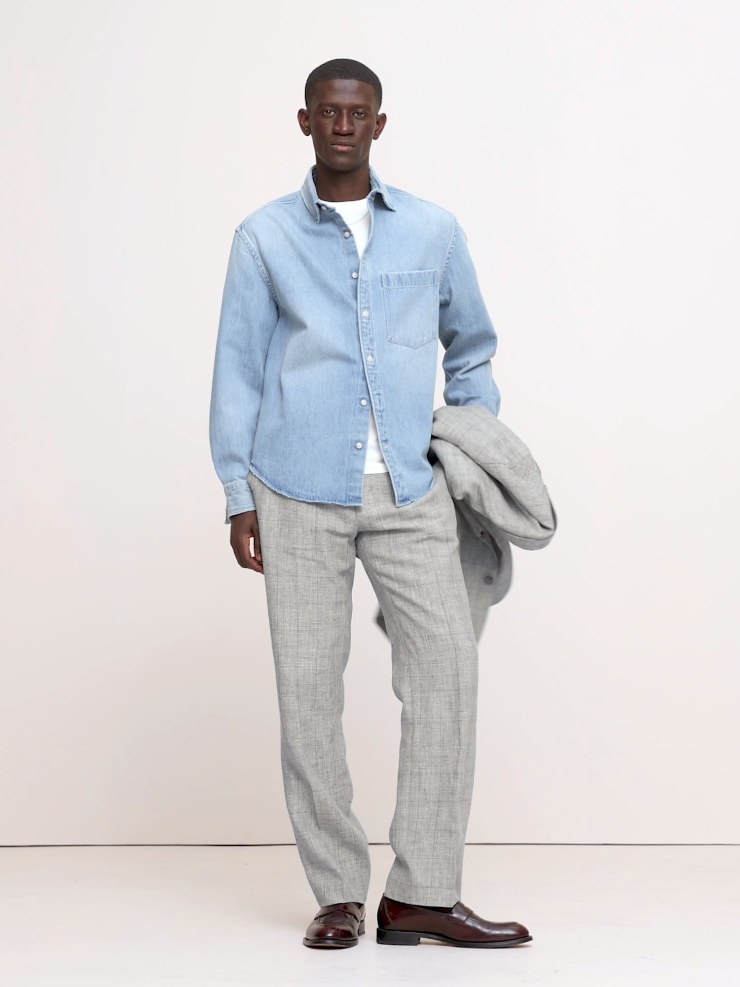 Image number 2 showing, Straight Plaid Linen Suit Pant
