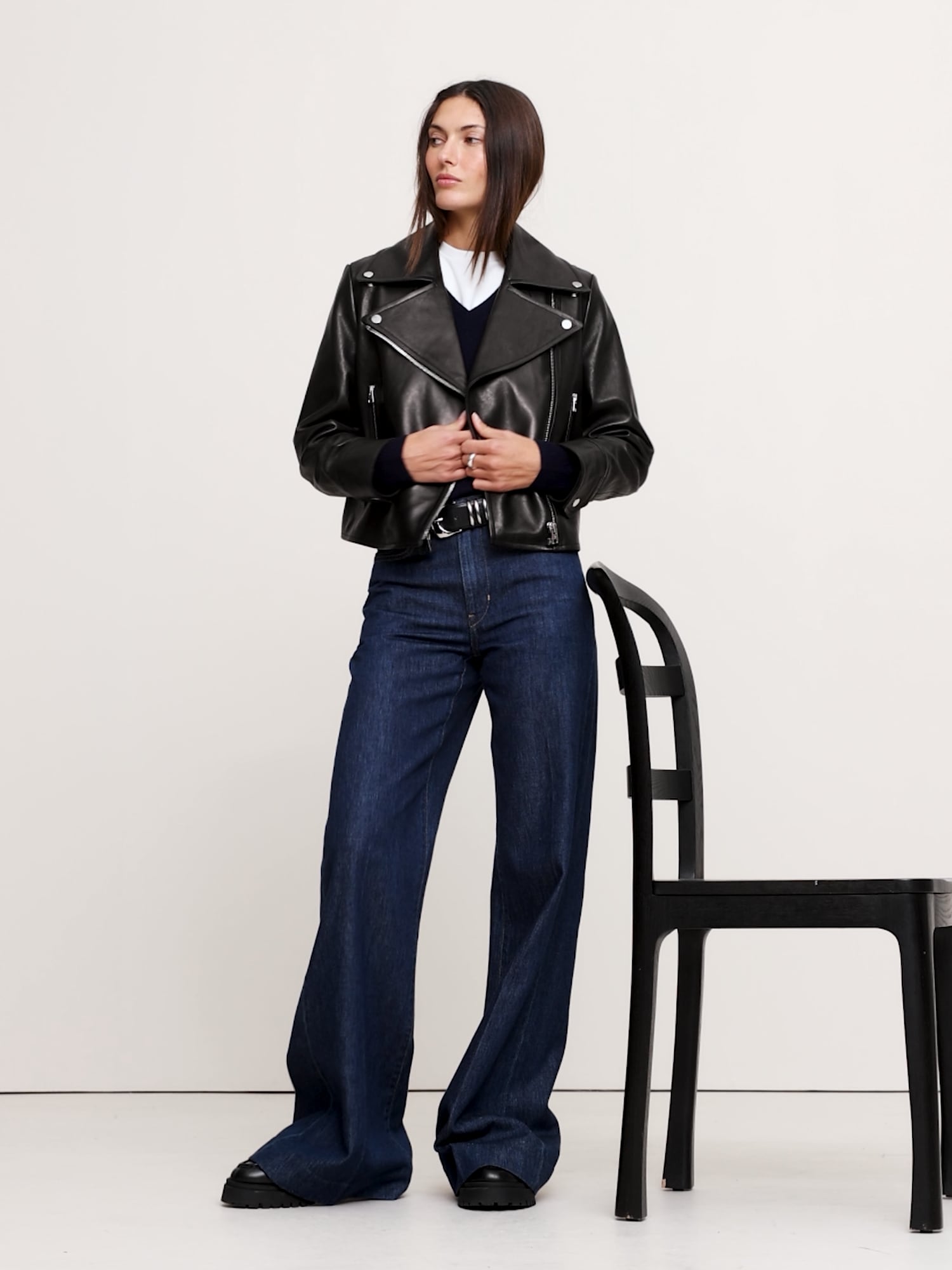Image number 2 showing, Leather Moto Jacket