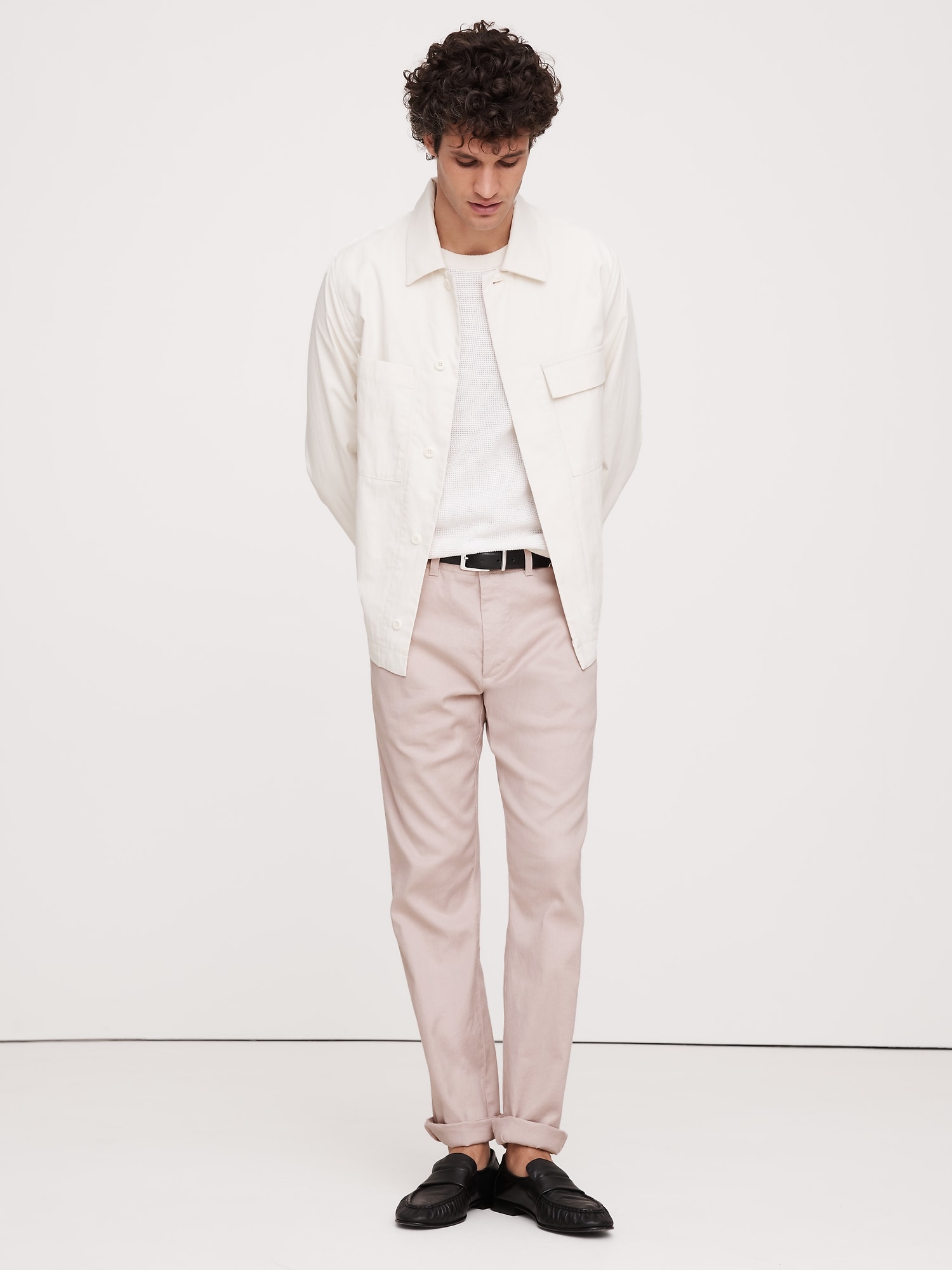 Athletic Slim Linen-Cotton Chino