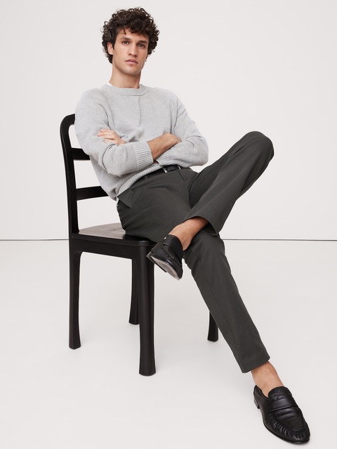 PANTALON À COUPE ATHLÉTIQUE EN CHINO EXTENSIBLE ITALIEN
