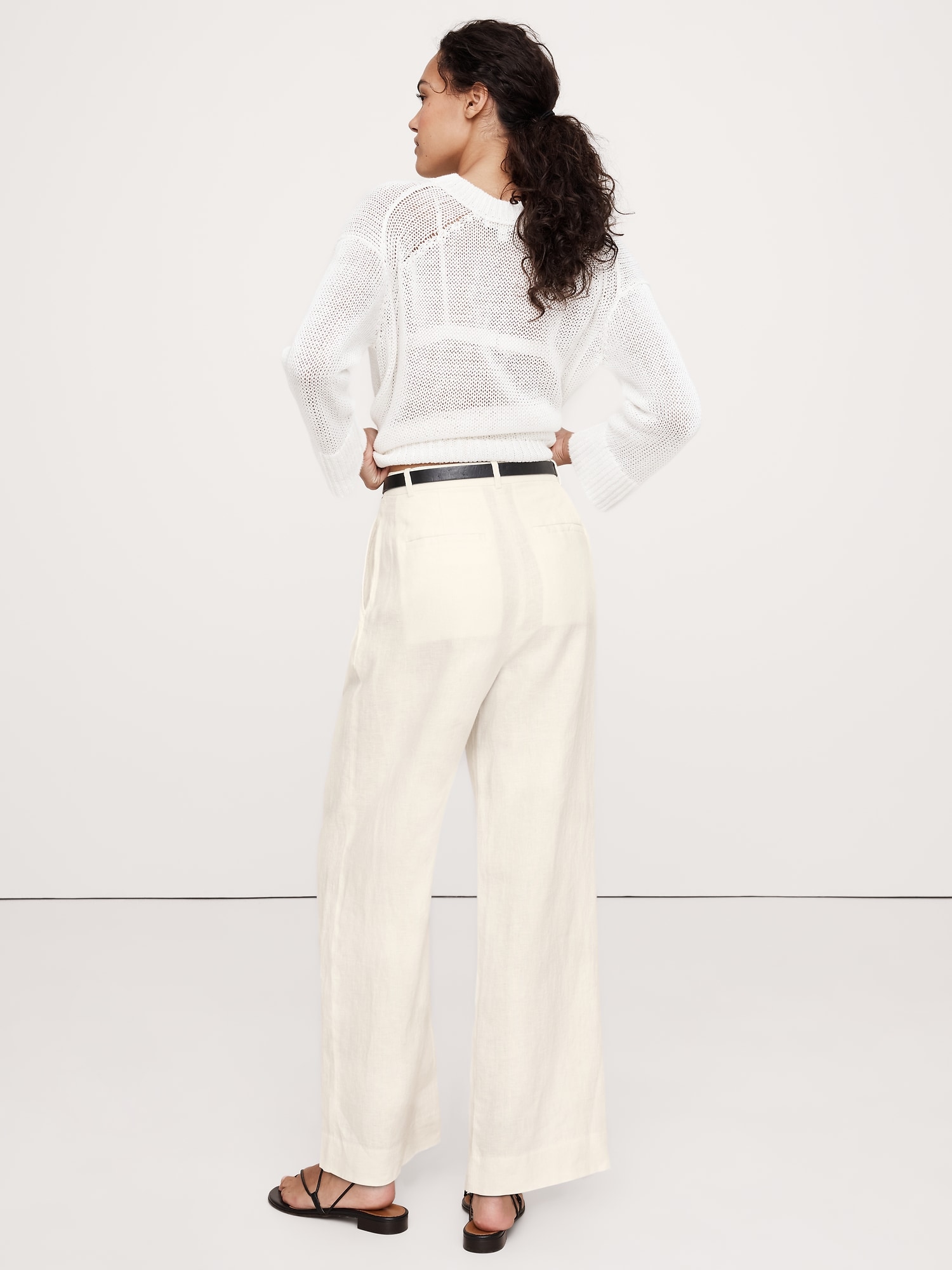 Soho High-Rise Wide-Leg Linen Pant