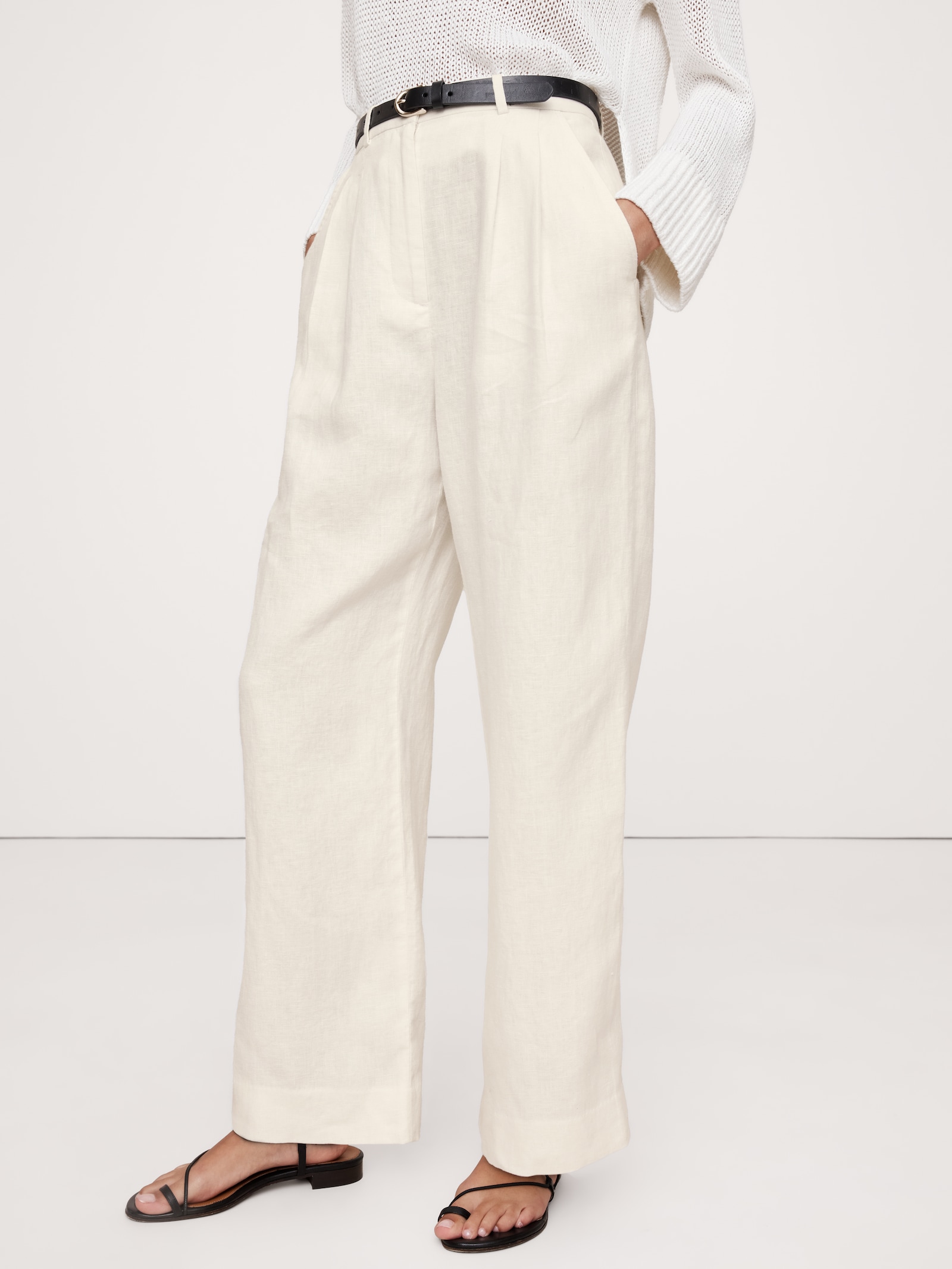 Soho High-Rise Wide-Leg Linen Pant | Banana Republic