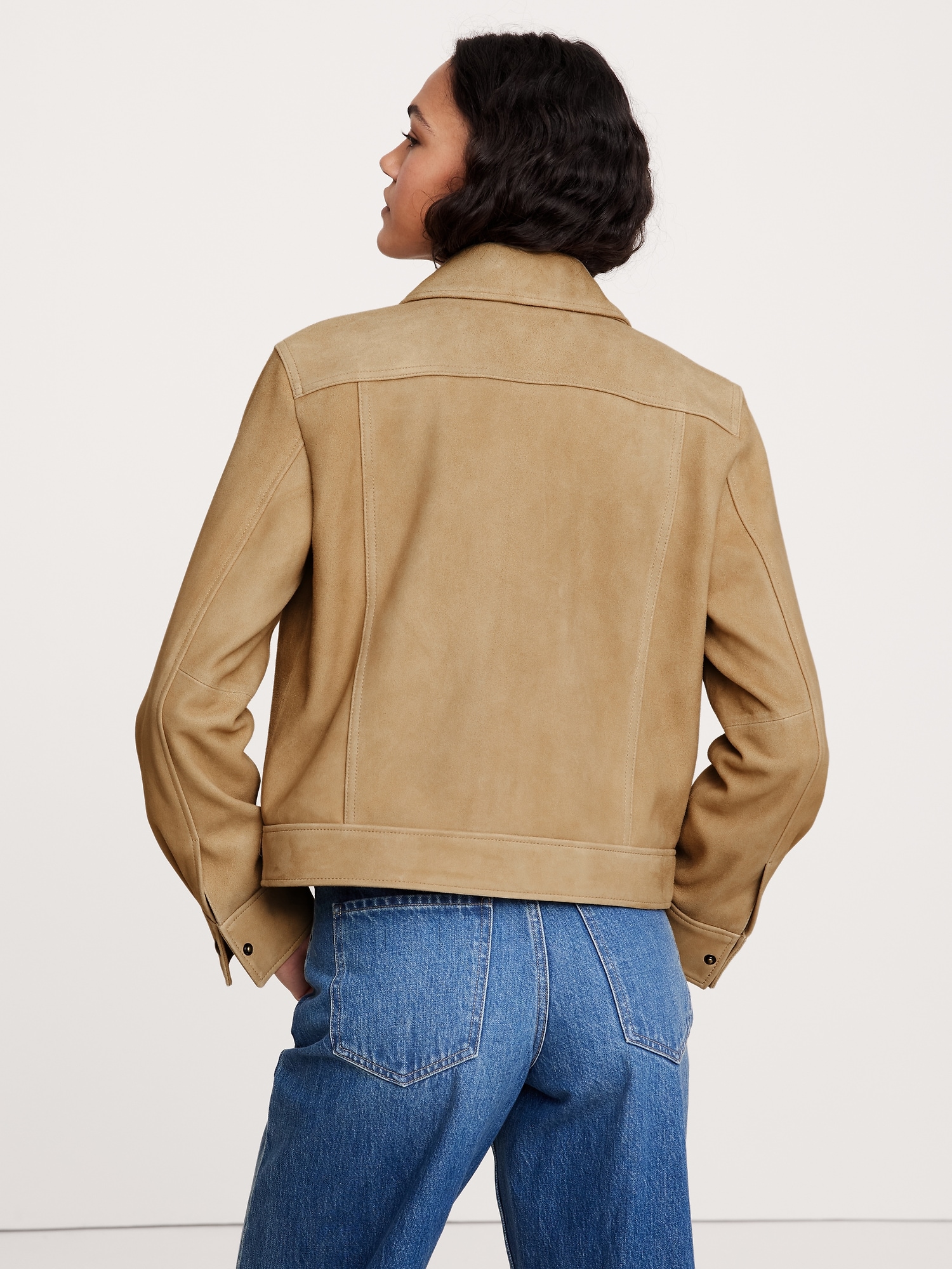 Relaxed Suede Trucker Jacket