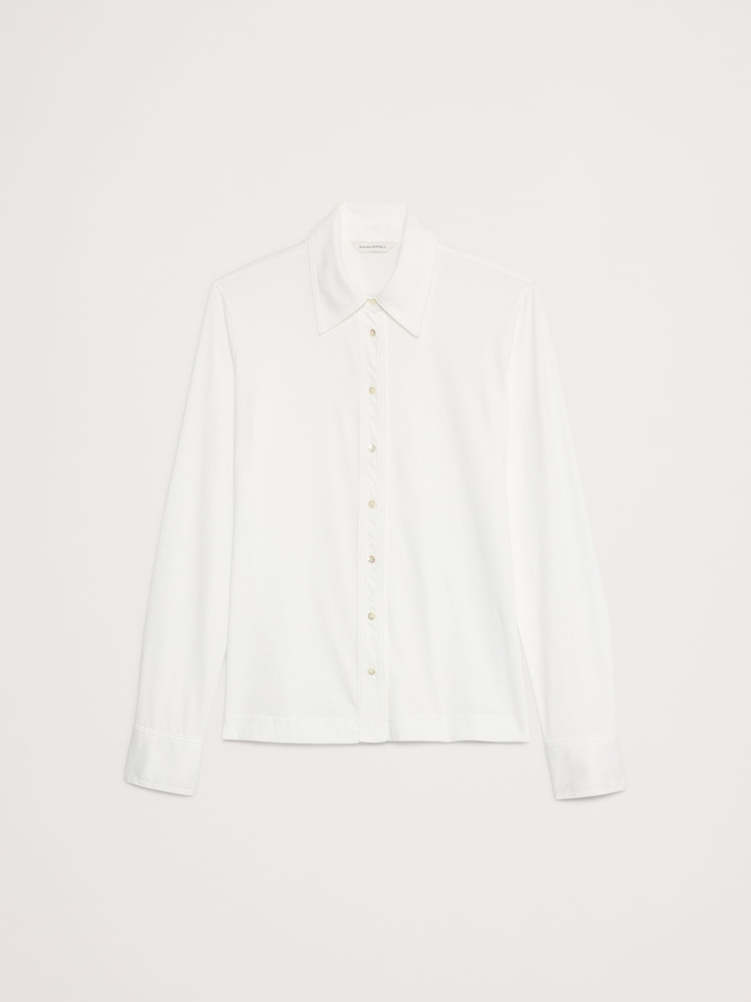 Silky Cotton Long-Sleeve Button-Down Shirt