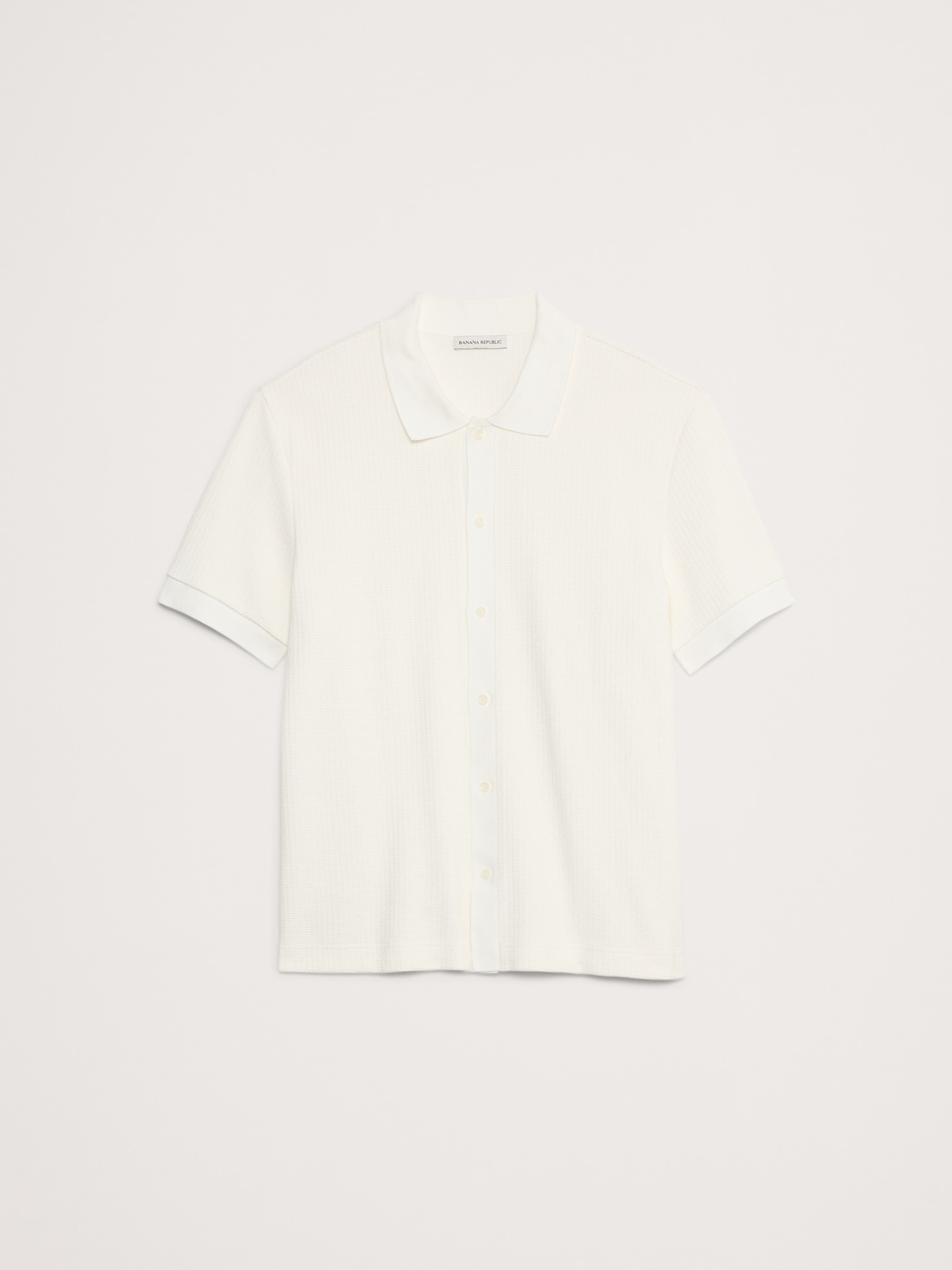 Ribbed Button-Down Shirt