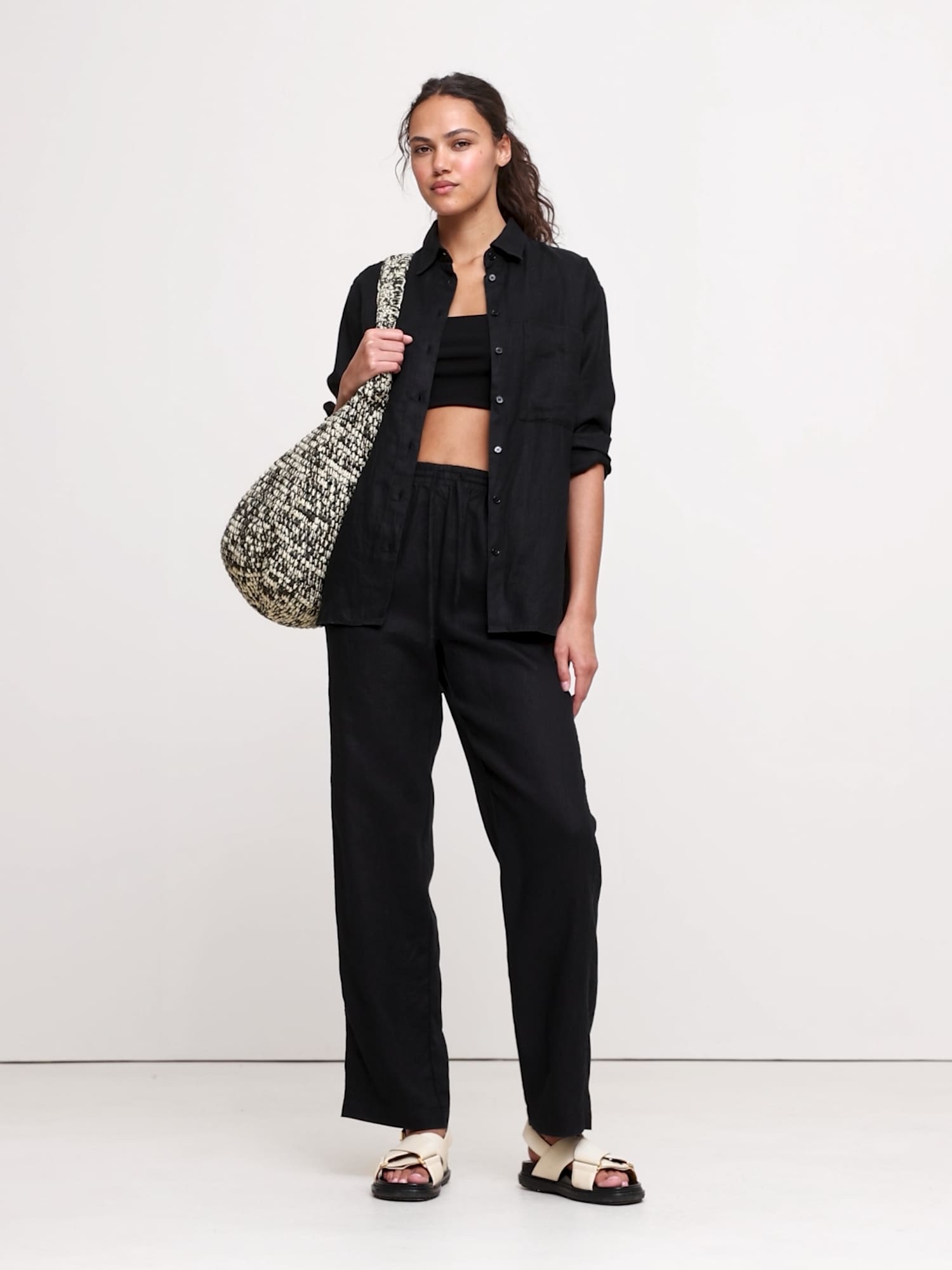 Image number 2 showing, Linen Pull-On Ankle Pant