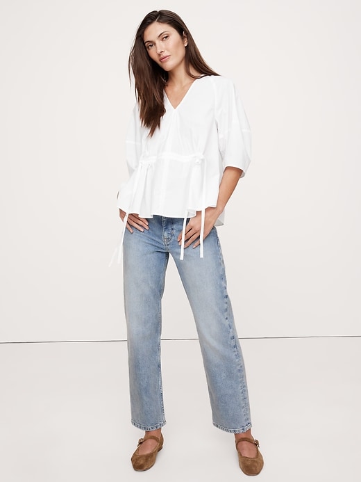 epa ［ribbon volume blouse&quot;check&quot;］ royal_blue_satin_0350__90810.