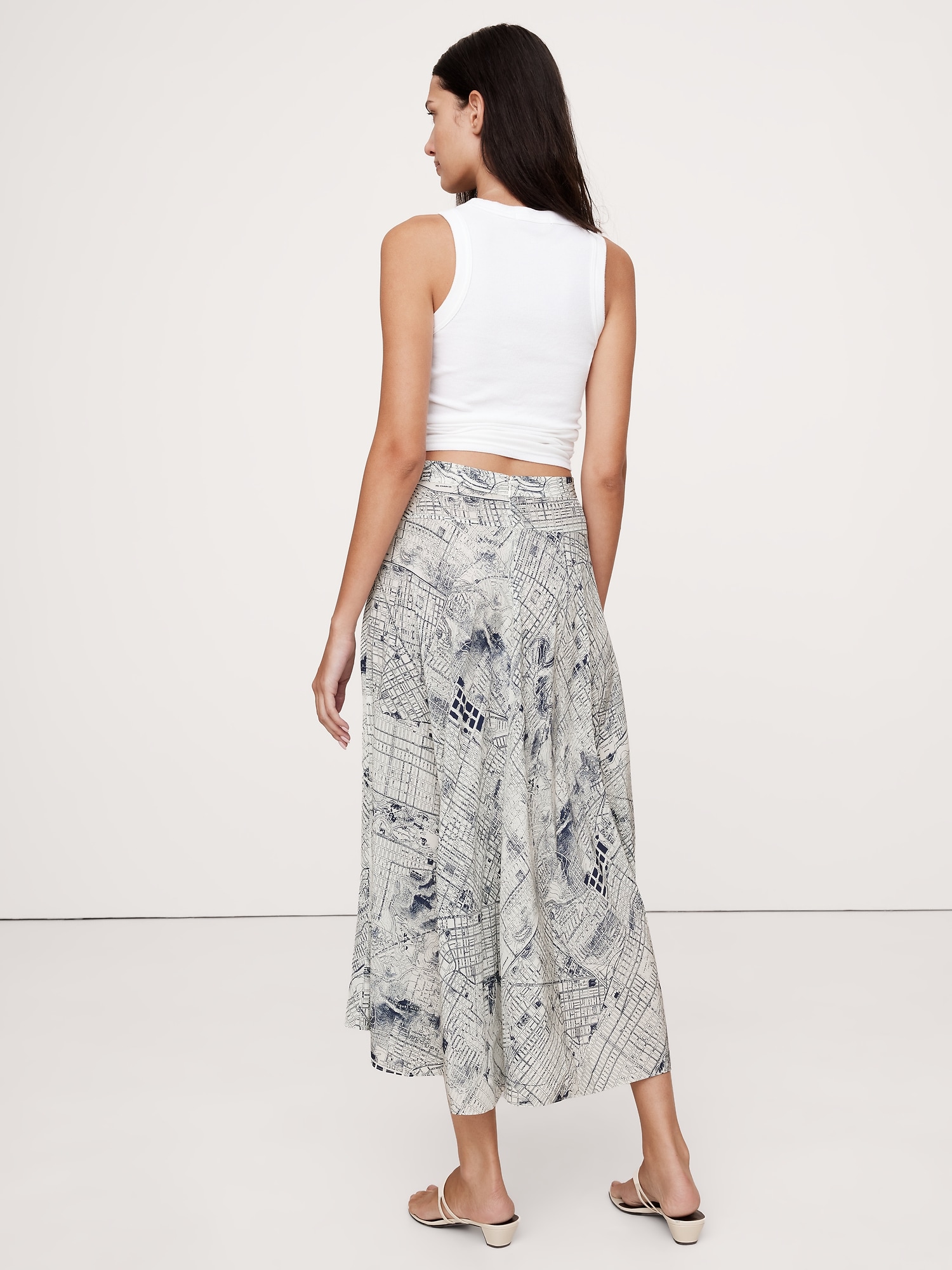 Matte Silk Midi Skirt