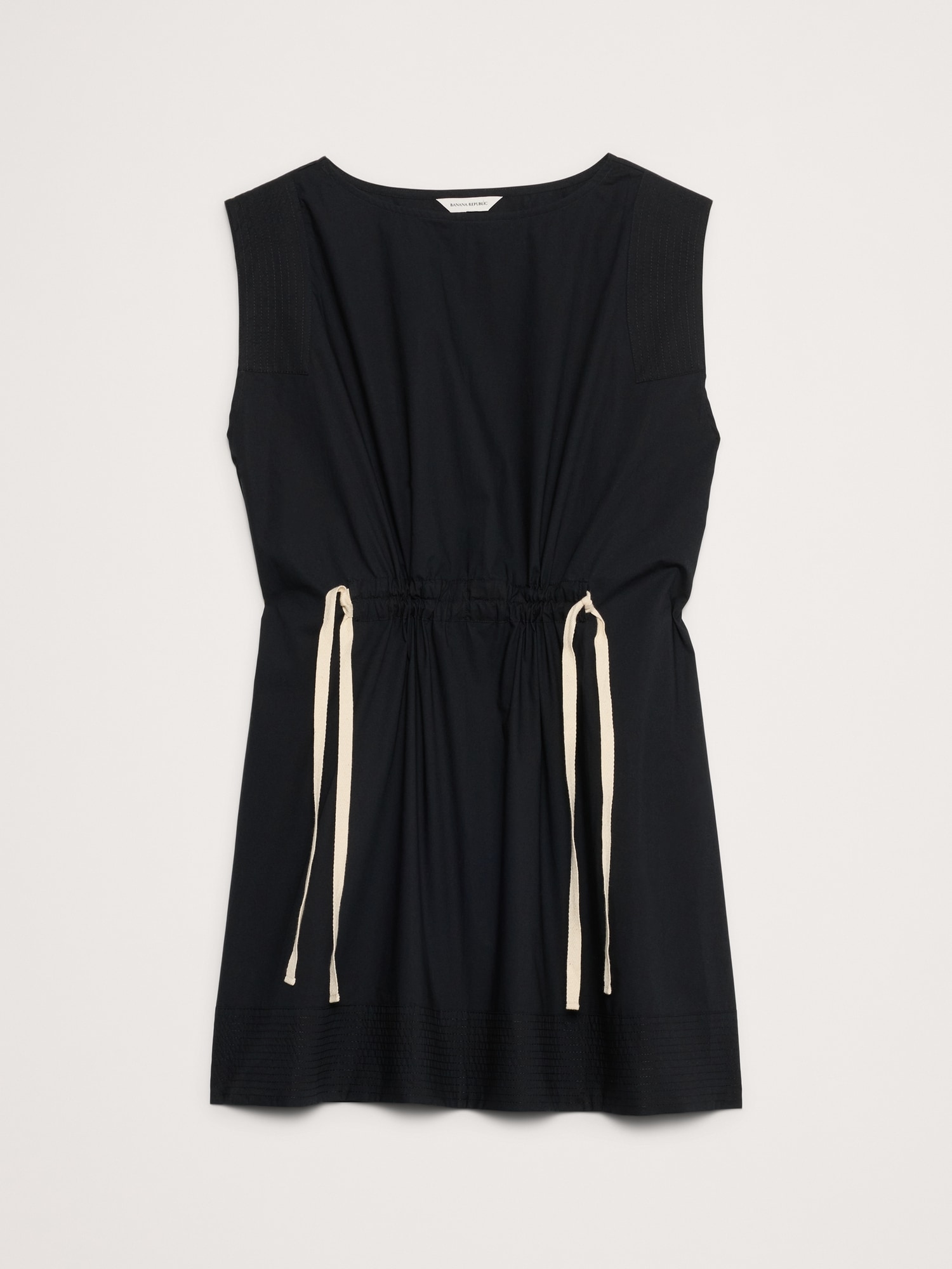 Poplin Cinch-Waist Mini Dress