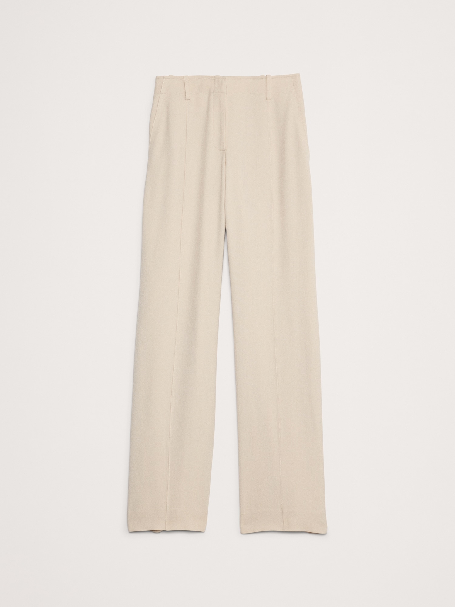 Mid-Rise Wide-Leg Drapey Twill Pant