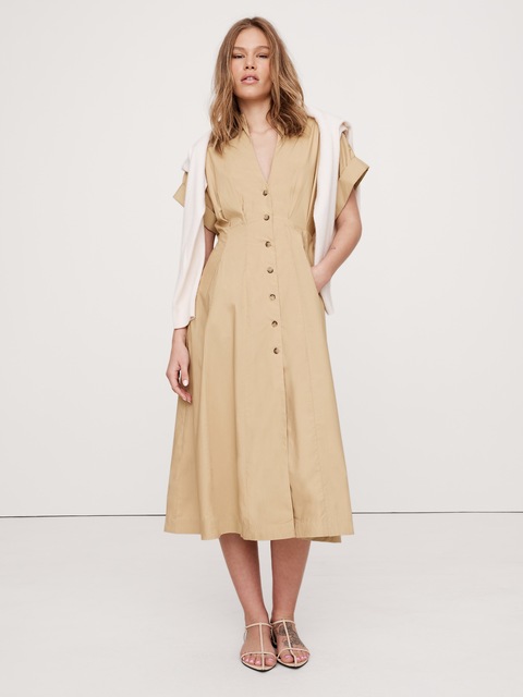 ROBE-CHEMISIER EN POPELINE DE COTON