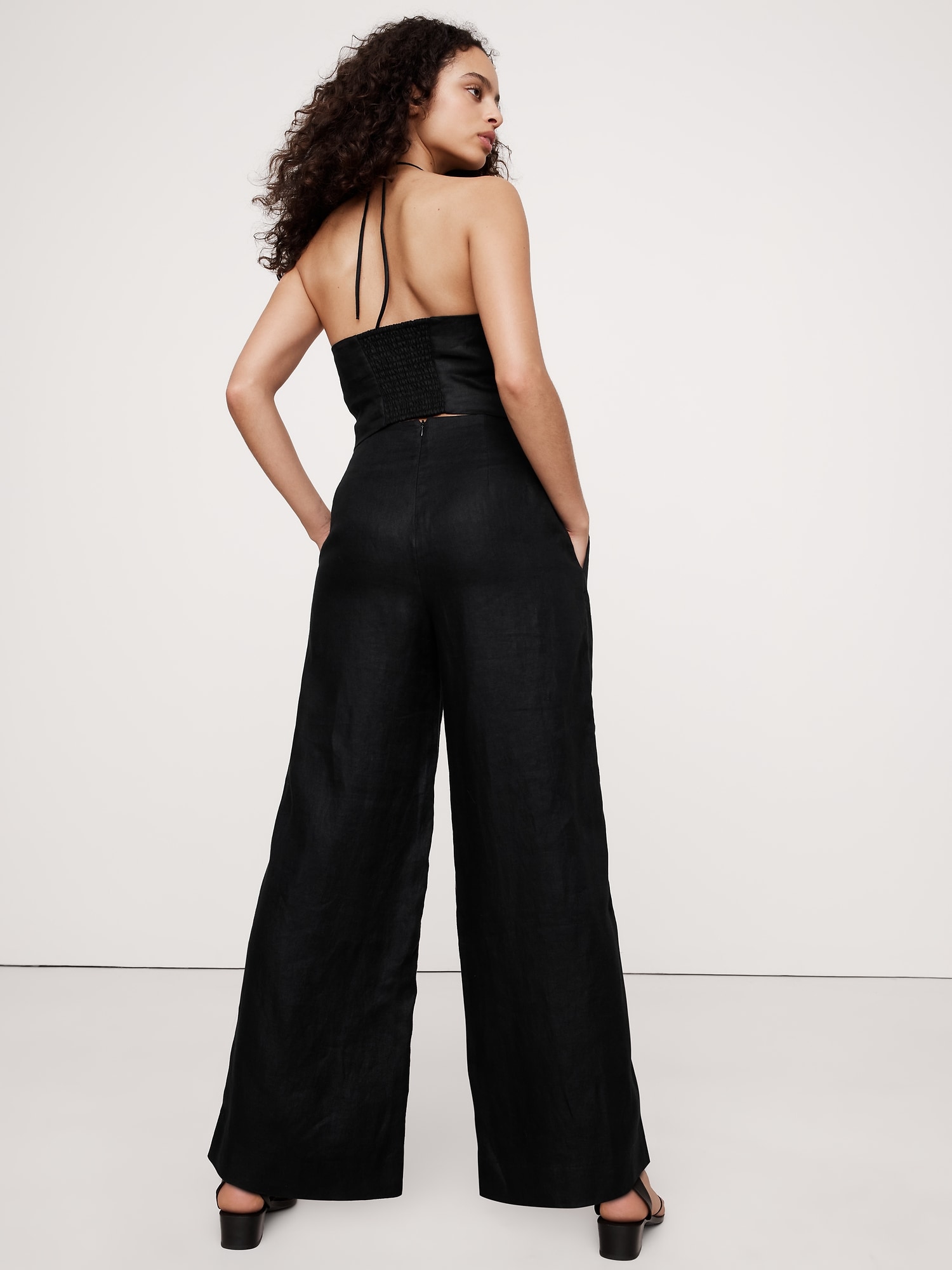 High-Rise Linen Wide-Leg Pant