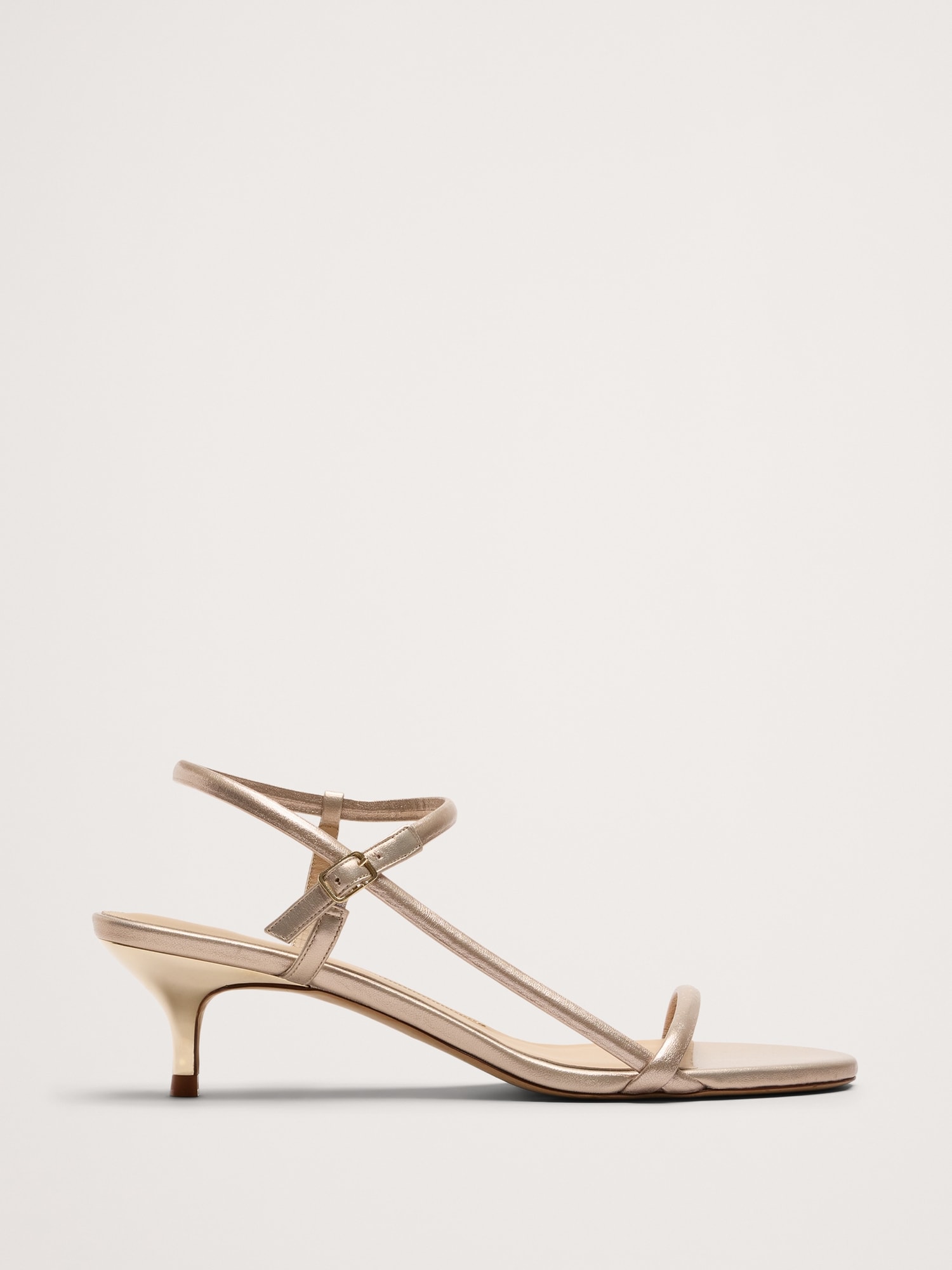 Terzo Leather Kitten-Heel Sandal