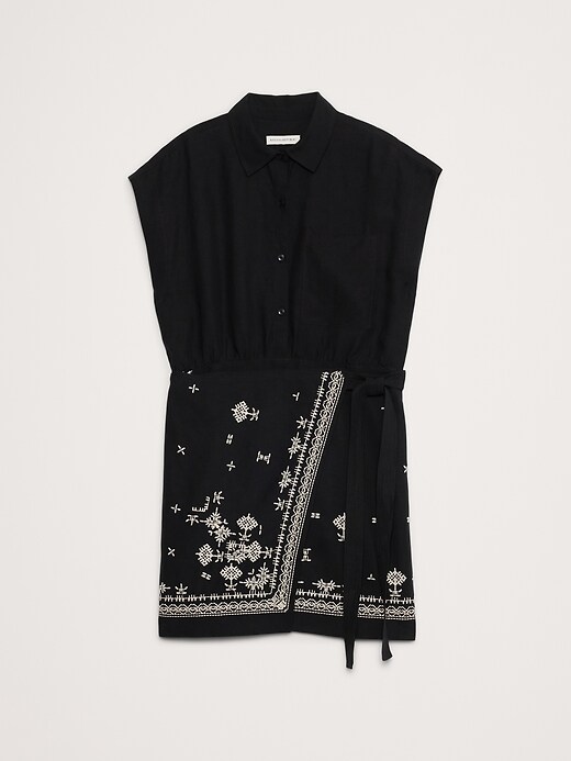 Embroidered Tencel-Linen Wrap Dress | Banana Republic Embroidered Tencel-Linen Wrap Dress | Banana Republic