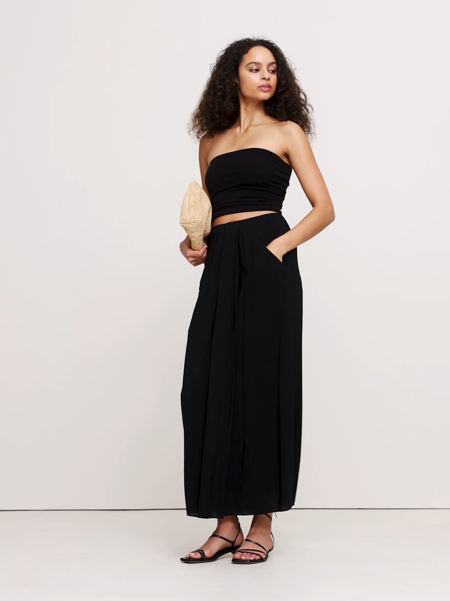 Image number 2 showing, Stretch-Crepe Drape Front Maxi Skirt