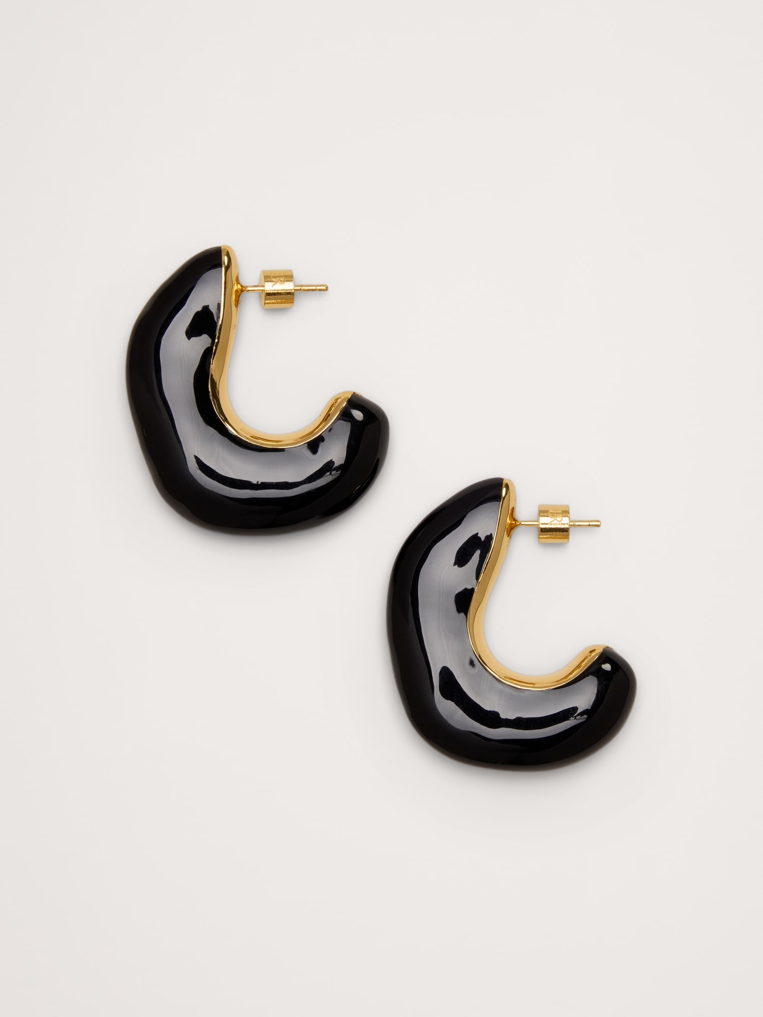 BOUCLES D'OREILLES MIXTES OR ET NOIRES