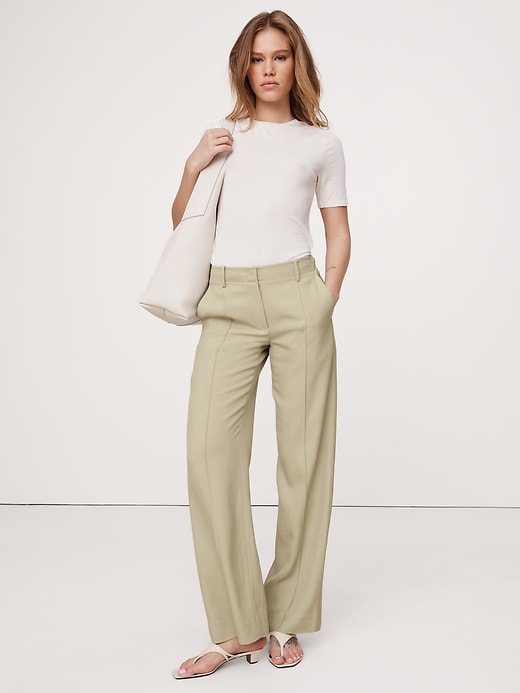 Wide Leg Pants Curvy Twill Pants The Curvy Harlow Wide-Leg Pant In