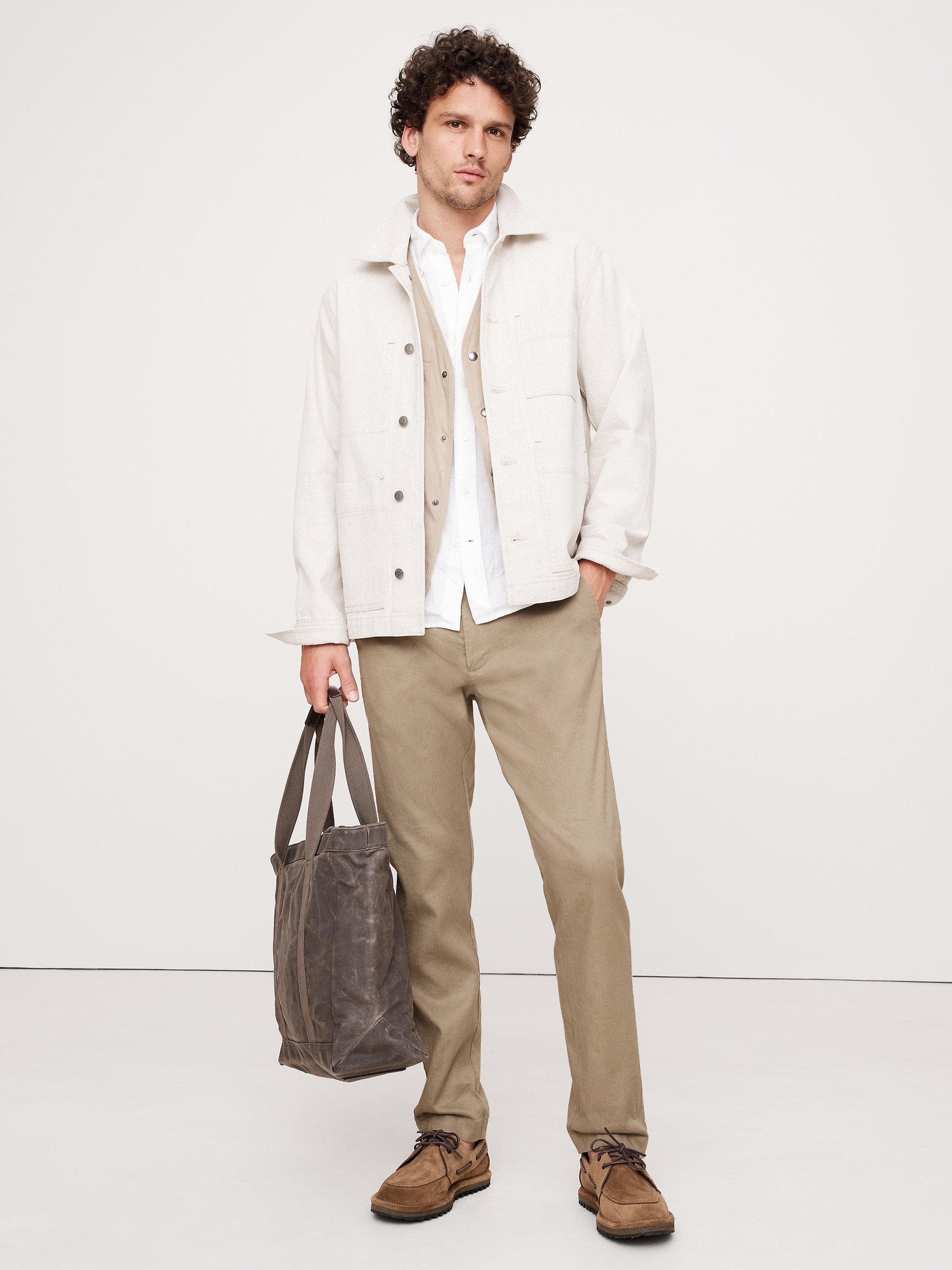 Athletic Slim Linen-Cotton Chino